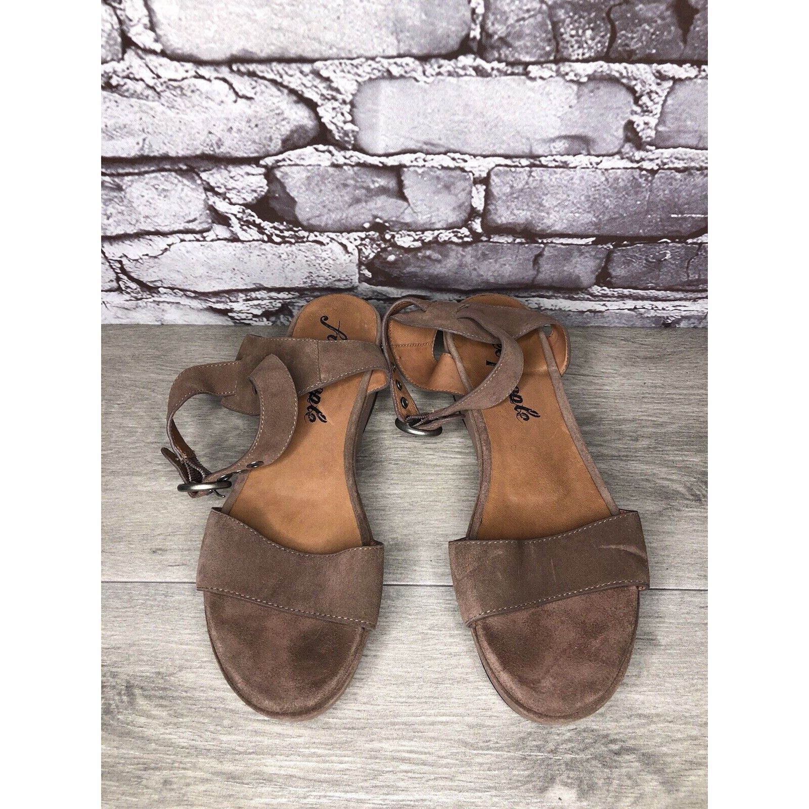 Free People Free People Plum Taupe Suede Platform Ankle Strap Sandals Wo Size US 8 / IT 38 - 21 Thumbnail