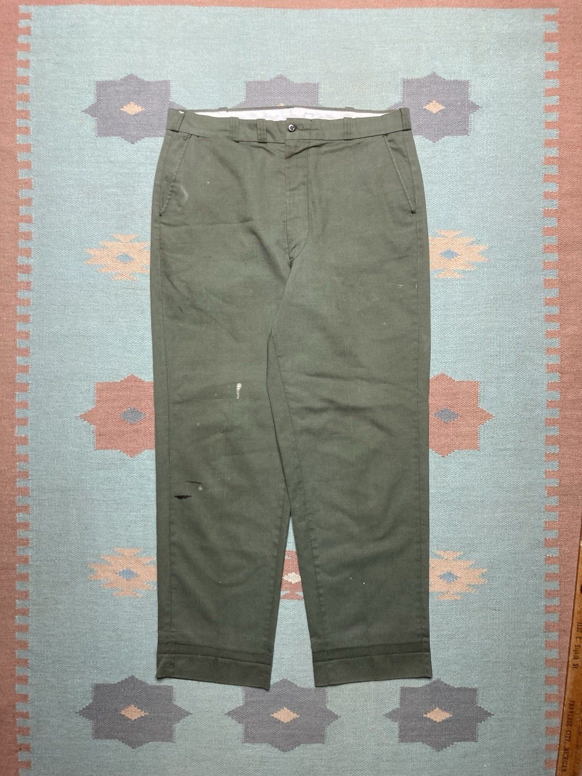 Sears × Vintage 70s work pants chino twill sears workwear wide talon 35x30 Size US 35 - 1 Thumbnail