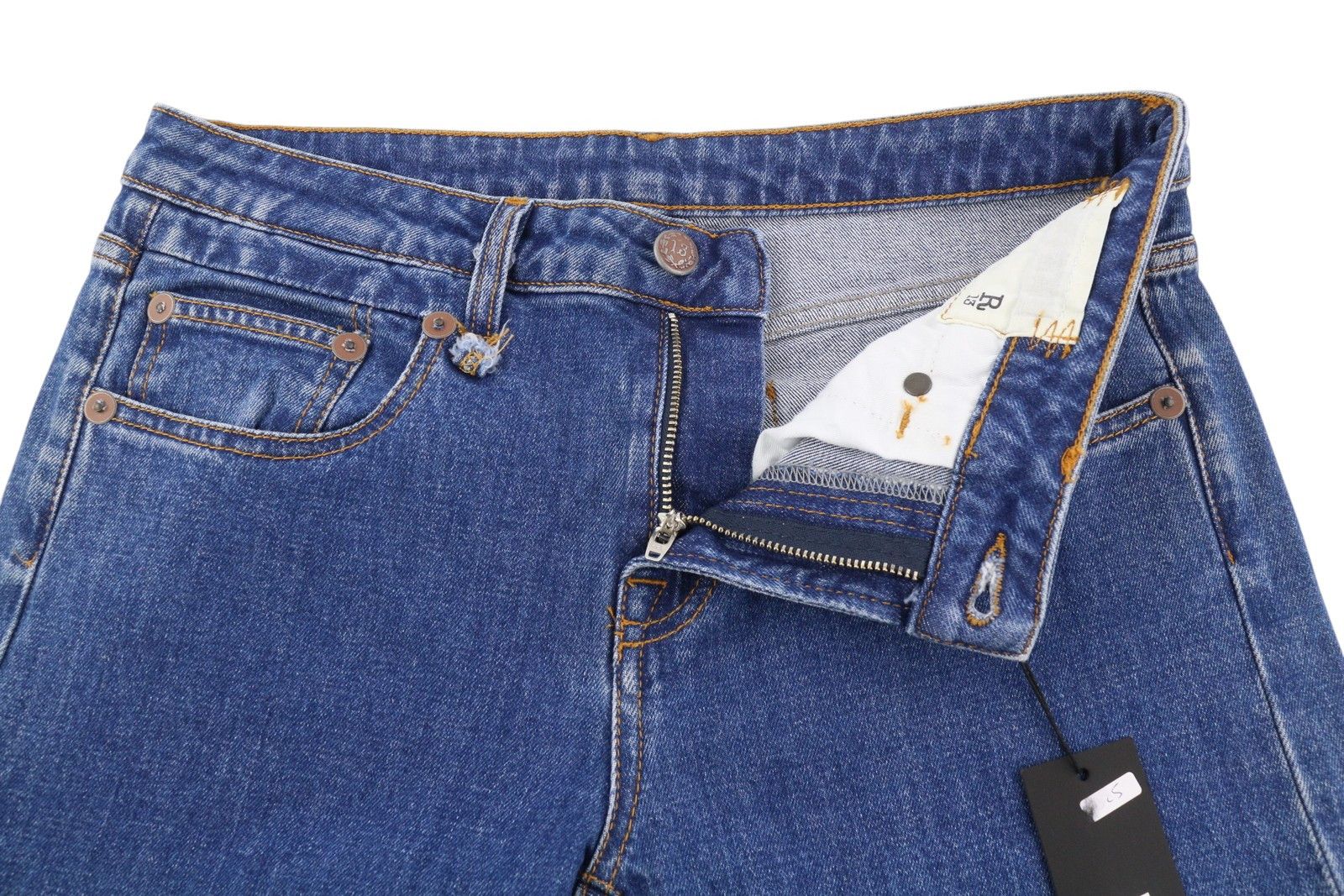 R13 BOY STRAIGHT 27 Carlton Stretch Ankle Denim Blue 86347 Size 27" / US 4 / IT 40 - 4 Thumbnail