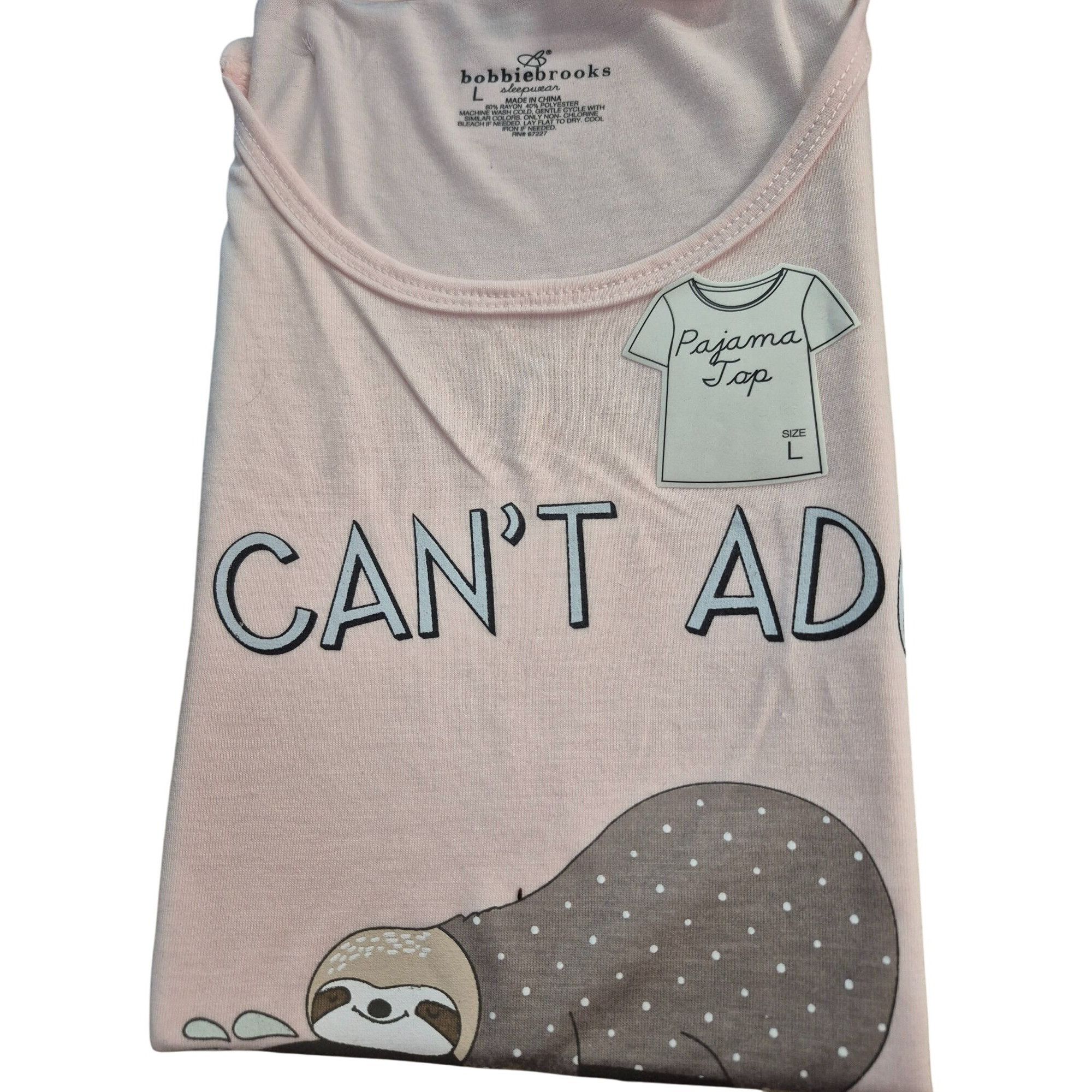 Other Bobbie Brooks Womens Large Pink Pajama Top With "I Cant Adul Size L / US 10 / IT 46 - 2 Thumbnail