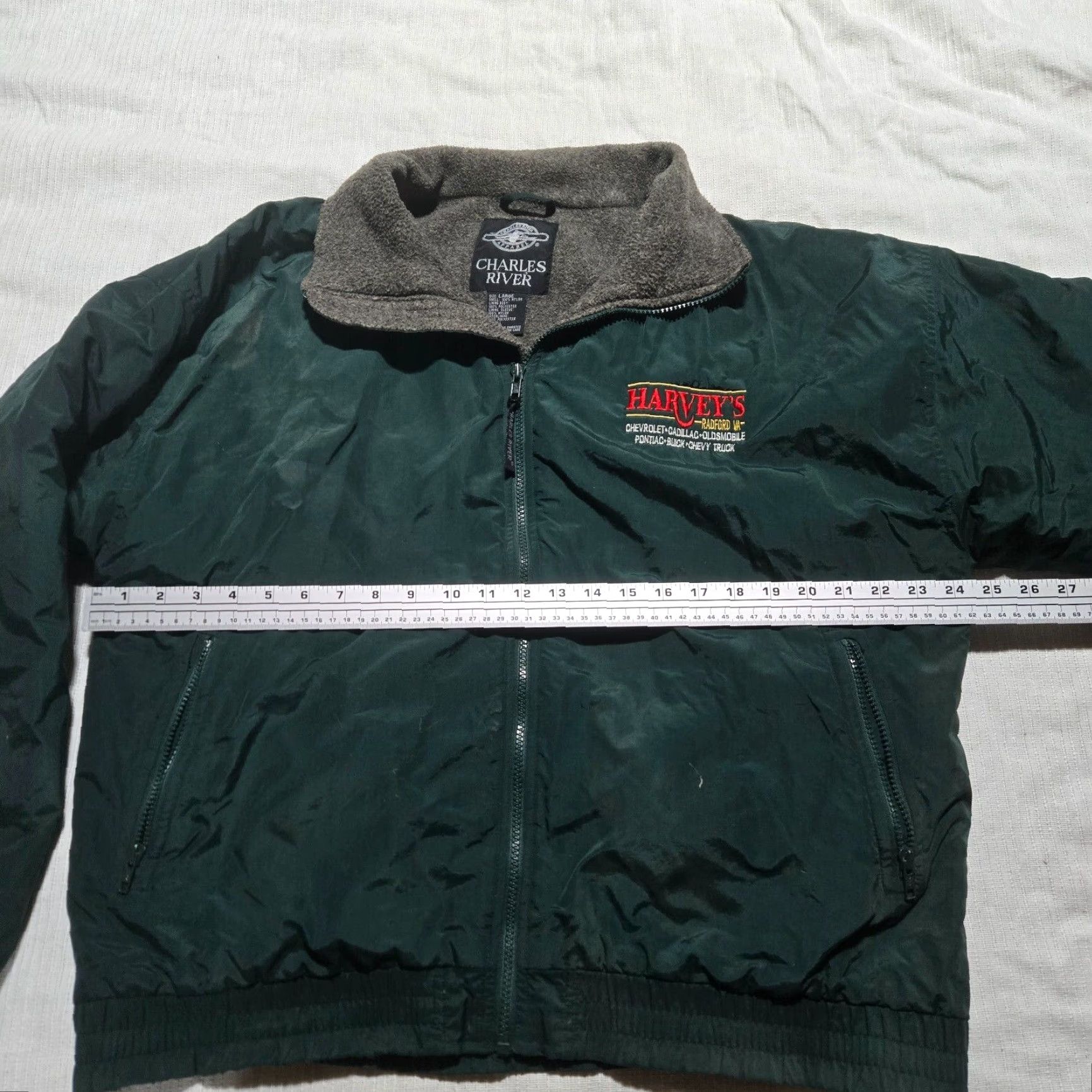 Vintage VINTAGE Harvey's Radford VA Virginia Chevrolet Buick Employee Coat Jacket Men's L Large Size US L / EU 52-54 / 3 - 4 Thumbnail