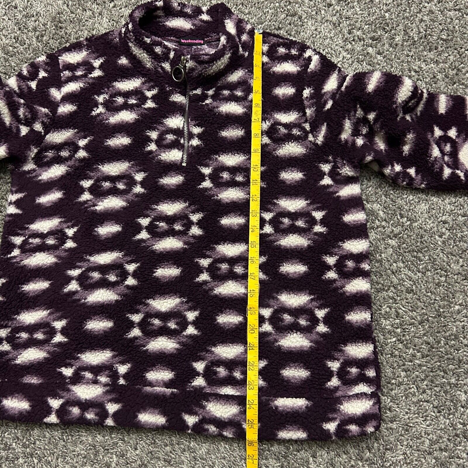 Vintage Fleece Jacket 1/4 Zip Pullover Soft Lightweight y2k Purple Size M / US 6-8 / IT 42-44 - 6 Thumbnail