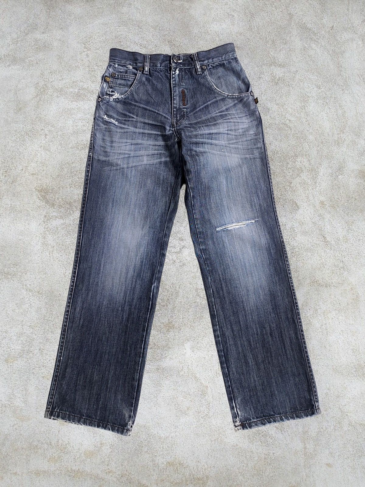 Pelle Pelle Y2K Pelle Pelle Straight Fit Distressed Denim Jeans Size US 30 / EU 46 - 2 Thumbnail