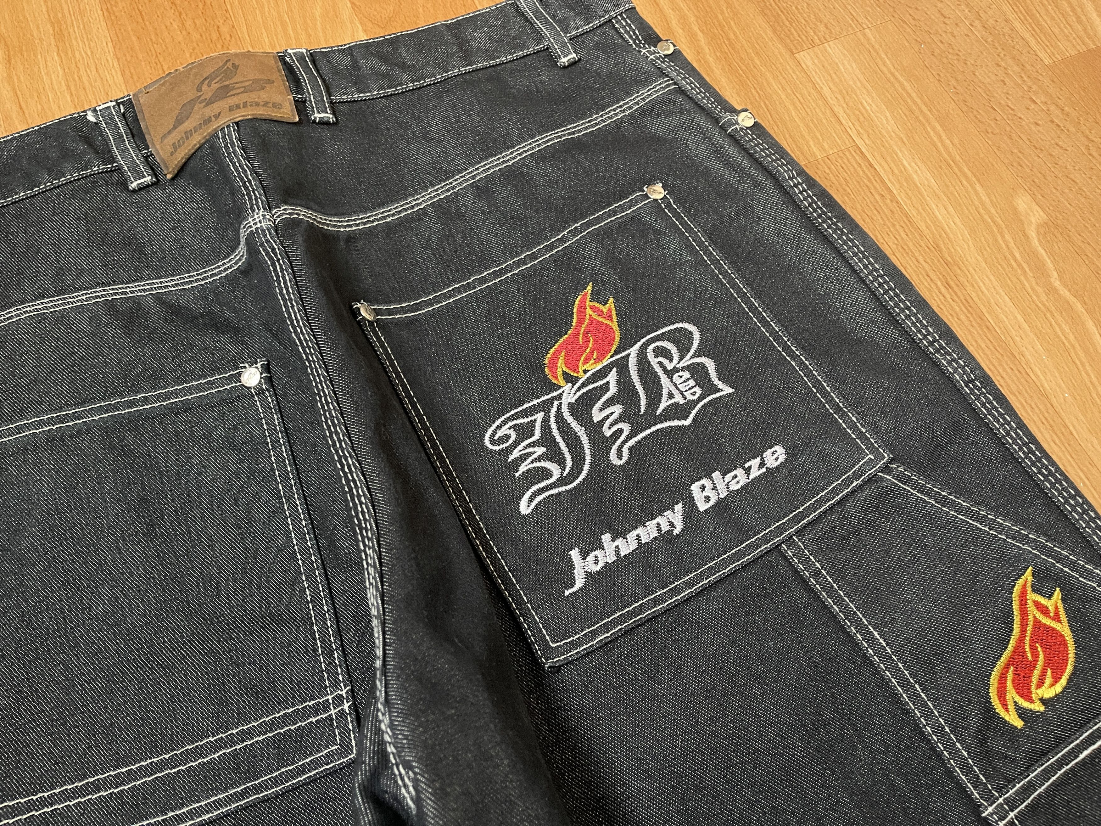 Wu-Tang Clan Johnny Blaze jeans shiny metallic silver baggy Wu Wear 34 Size US 34 / EU 50 - 5 Thumbnail