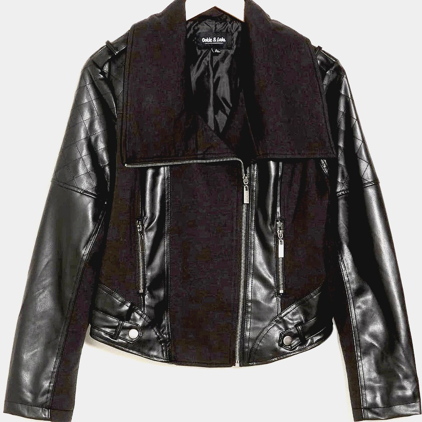 Other Ookie & Lala Faux Leather Mix Quilt Drape Jacket - Black - M Size M / US 6-8 / IT 42-44 - 2 Thumbnail