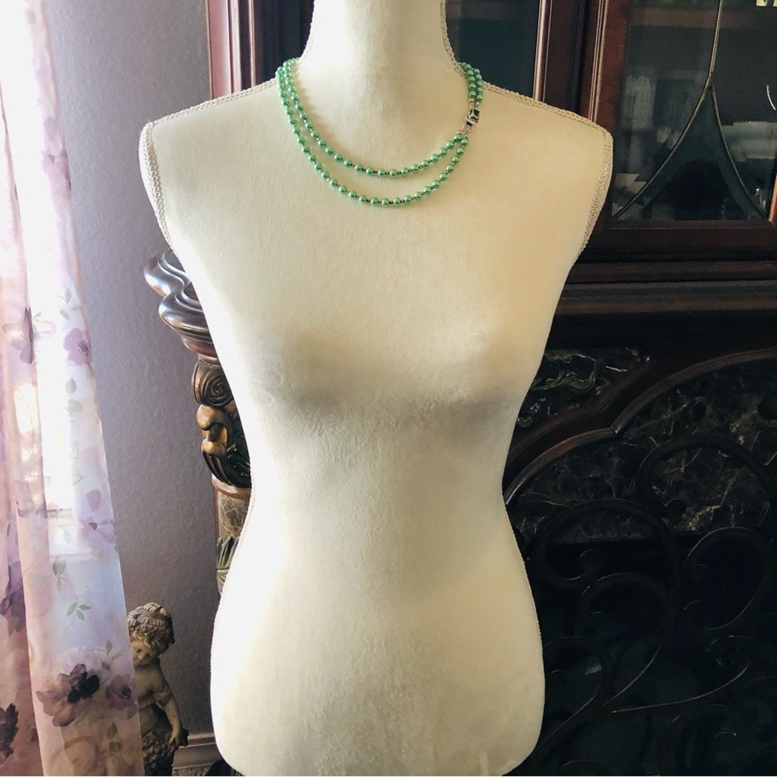 Handmade Handcrafted green Czech Pearl forsterite peridot necklace Size ONE SIZE - 5 Thumbnail