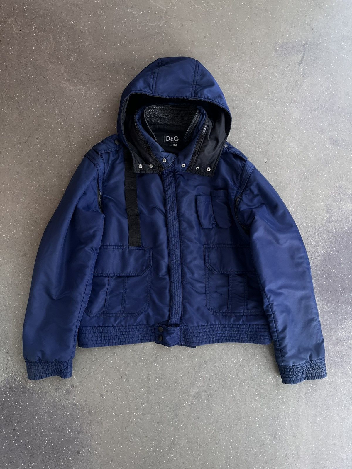 Dolce & Gabbana D&G Flight Jacket with removable sleeves and hood Size US L / EU 52-54 / 3 - 1 Thumbnail