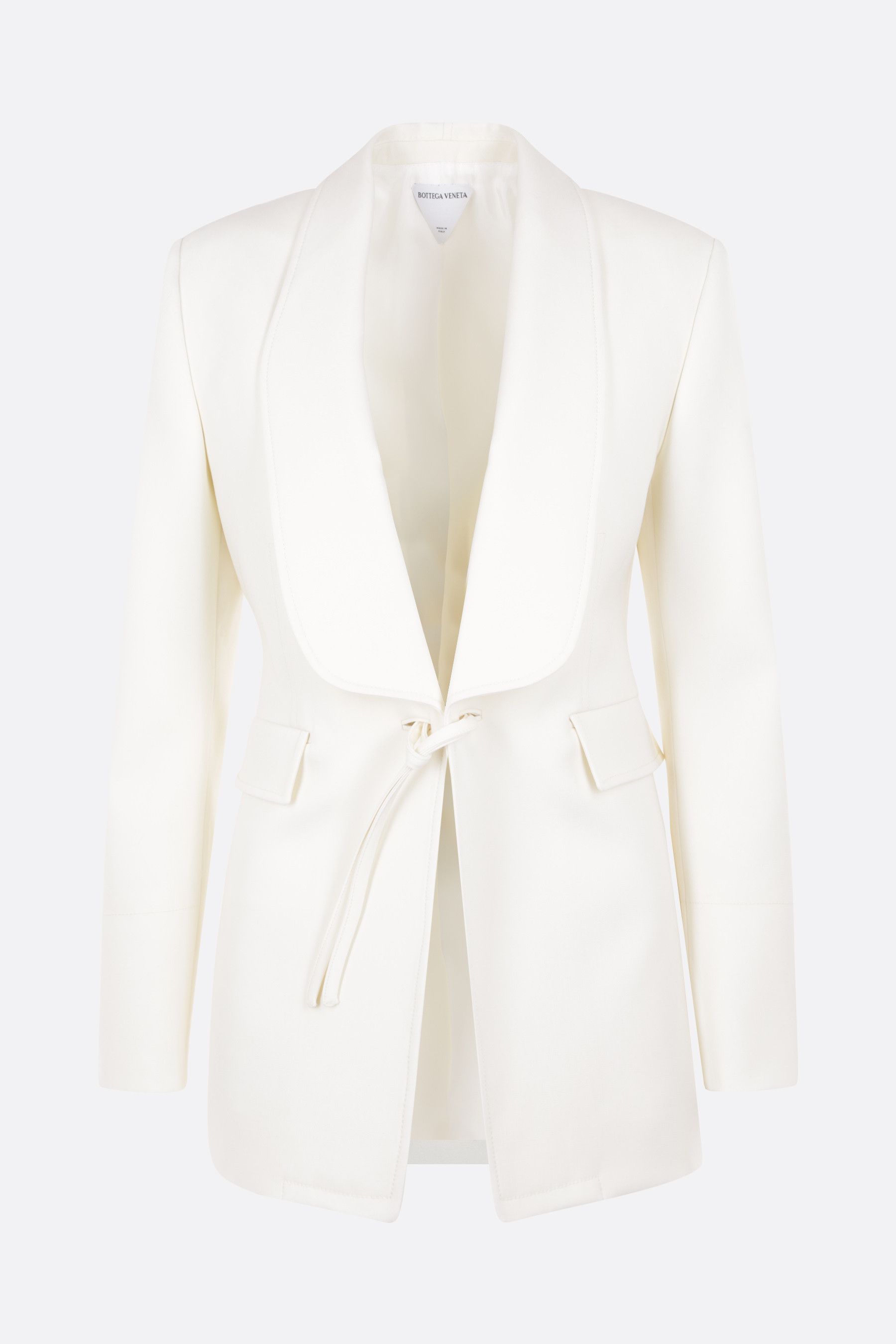 Bottega Veneta o1bcso1str0425 Shawl Collar Light Wool Jacket in Ivory Size M / US 6-8 / IT 42-44 - 1 Thumbnail