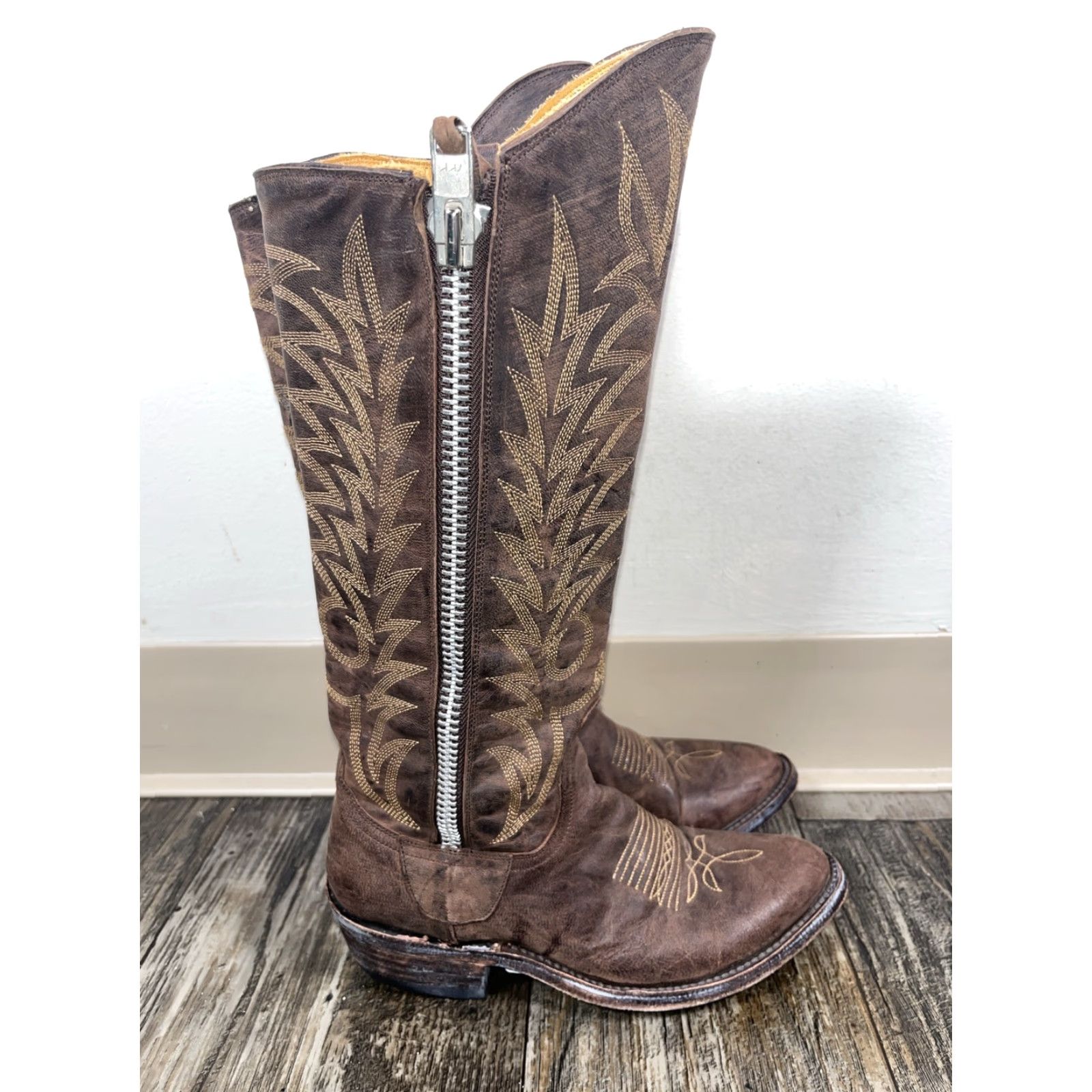 Old Gringo Old Gringo Mayra Western Boot Brown Leather 18" Pointed Toe Womens 5.5 Vintage No Size US 6 / IT 36 - 2 Thumbnail