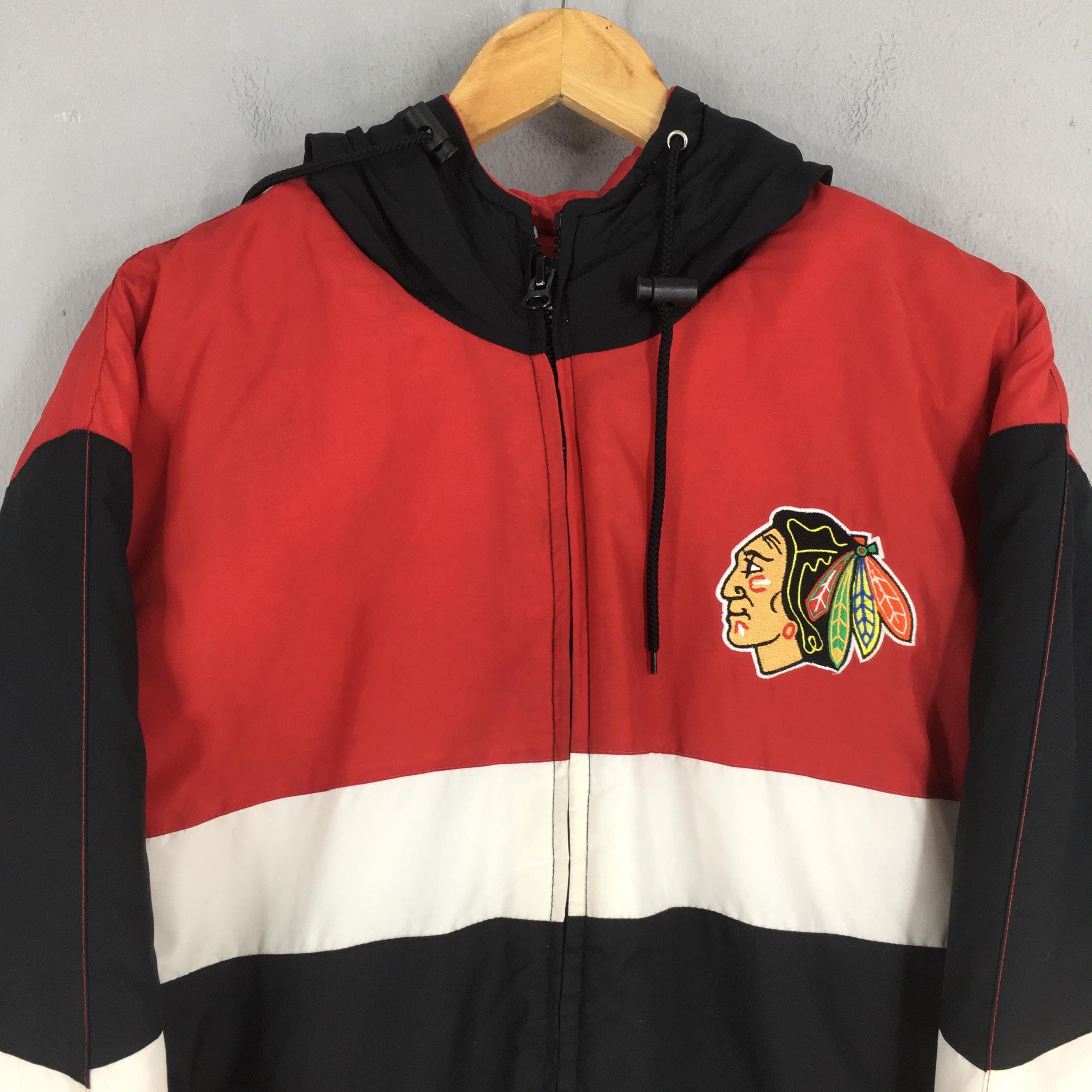 NHL 90s Chicago Blackhawks NHL Hoodie Bomber Jacket Medium Size US M / EU 48-50 / 2 - 2 Thumbnail