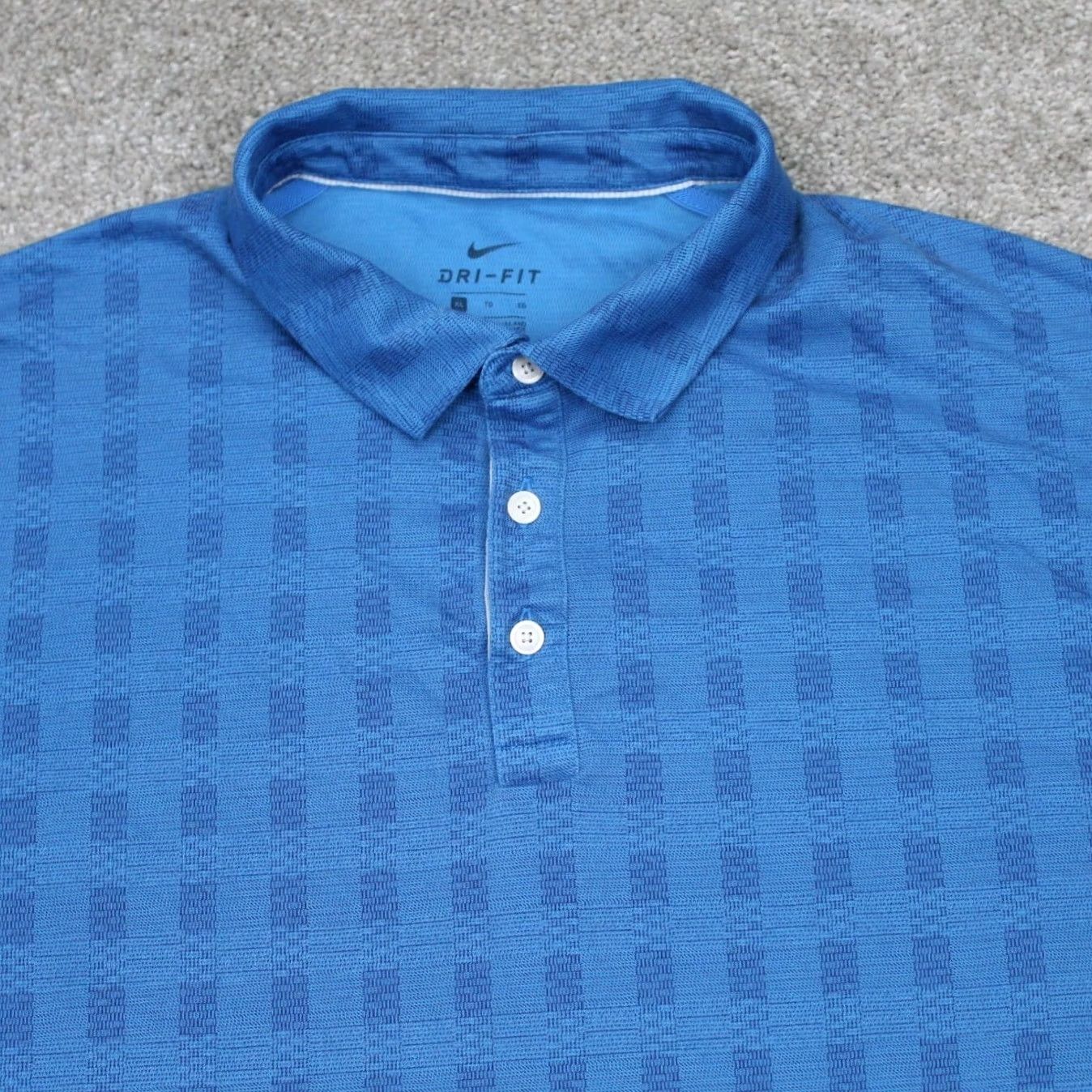Nike Nike Dri-Fit Polo Shirt Mens XL Blue Plaid Short Sleeve Breathable Casual Golf Regular Fit Size US XL / EU 56 / 4 - 7 Thumbnail
