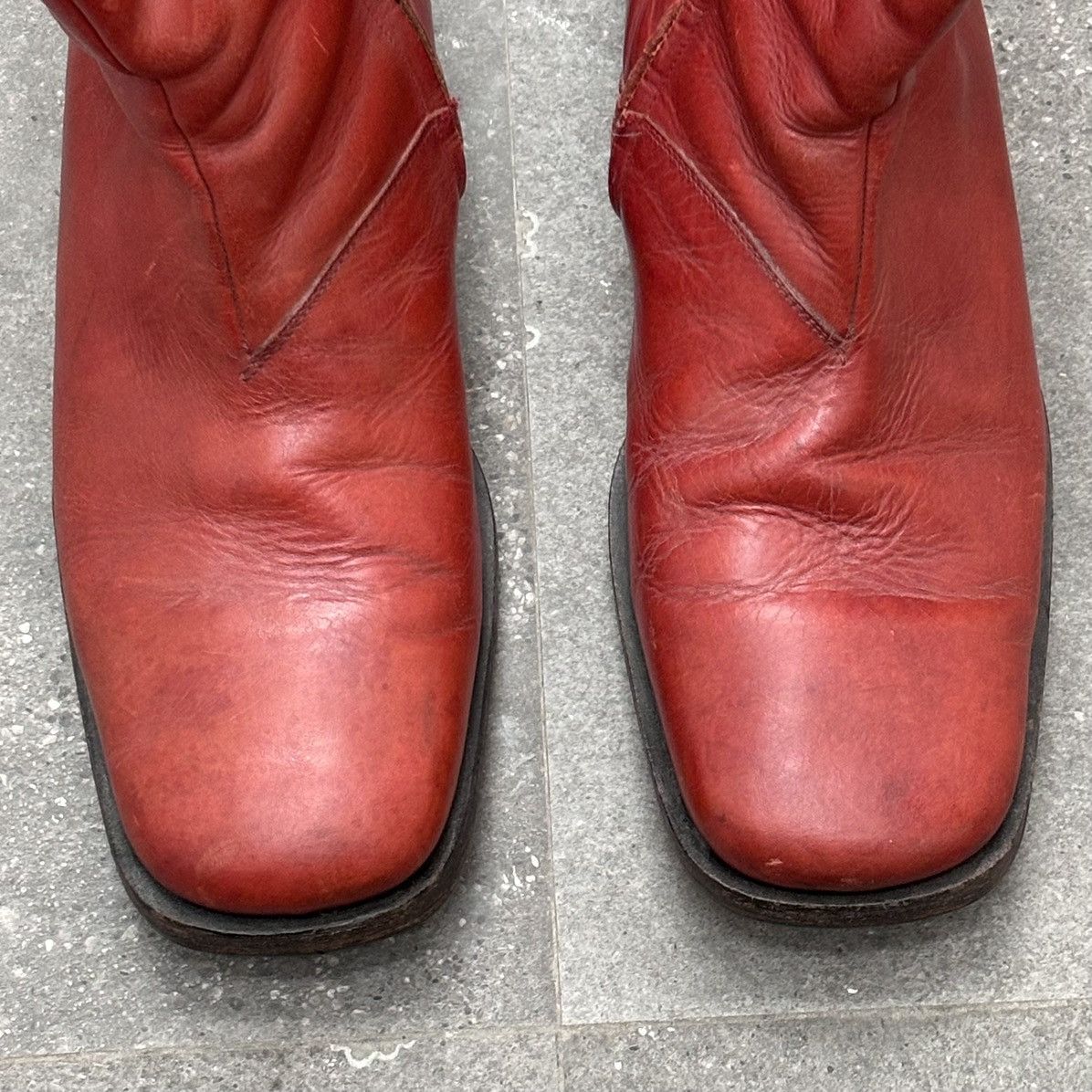 Maison Margiela Maison Martin Margiela | Artisanal Blood Red Square-Toe Boot Size US 10 / EU 43 - 5 Thumbnail