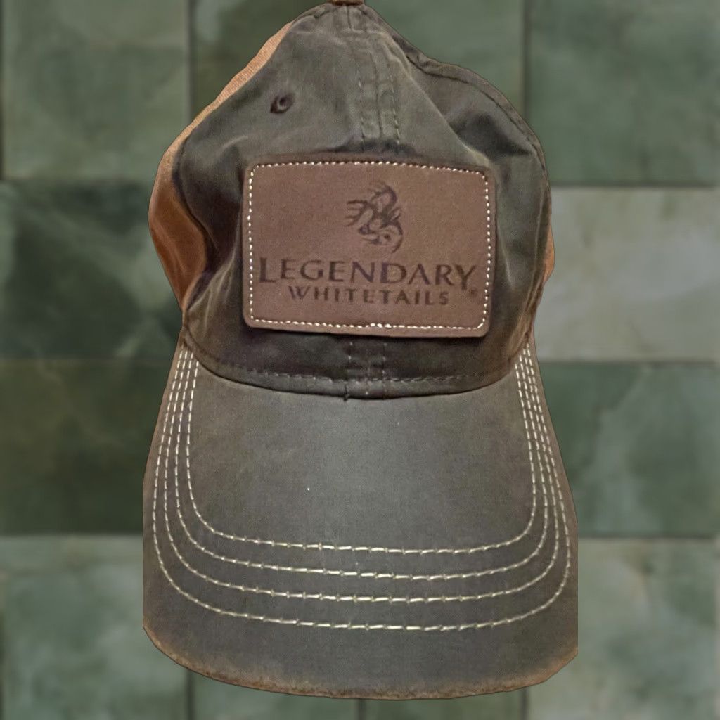 Vintage Legendary Whitetails Deer Gear Logo Adjustable Strap Baseball Cap Mens Camouflage Green Cotton Canvas 4069 Hunter Psalm 46:10 Size ONE SIZE - 1 Thumbnail