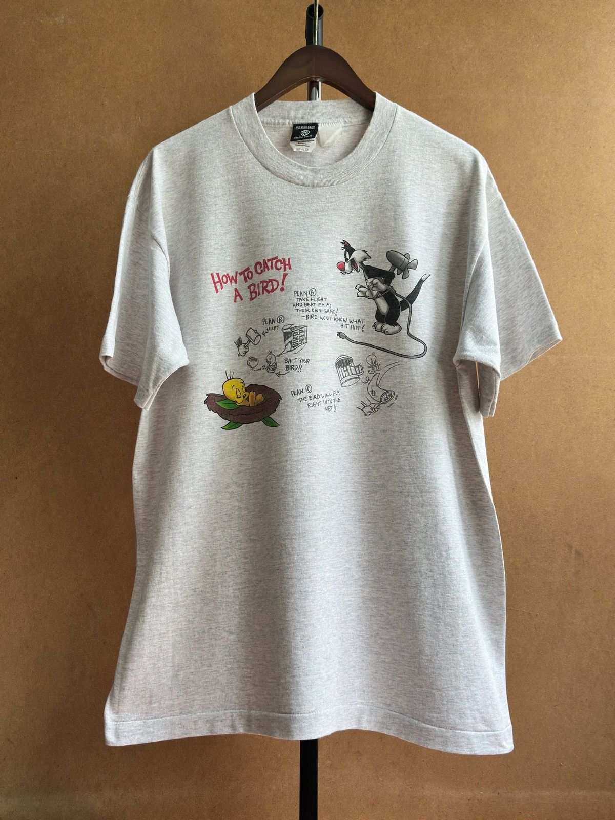 Warner Bros Vintage 1996 Looney Tunes Warner Bros Single Stitch Tee Size US XL / EU 56 / 4 - 1 Thumbnail