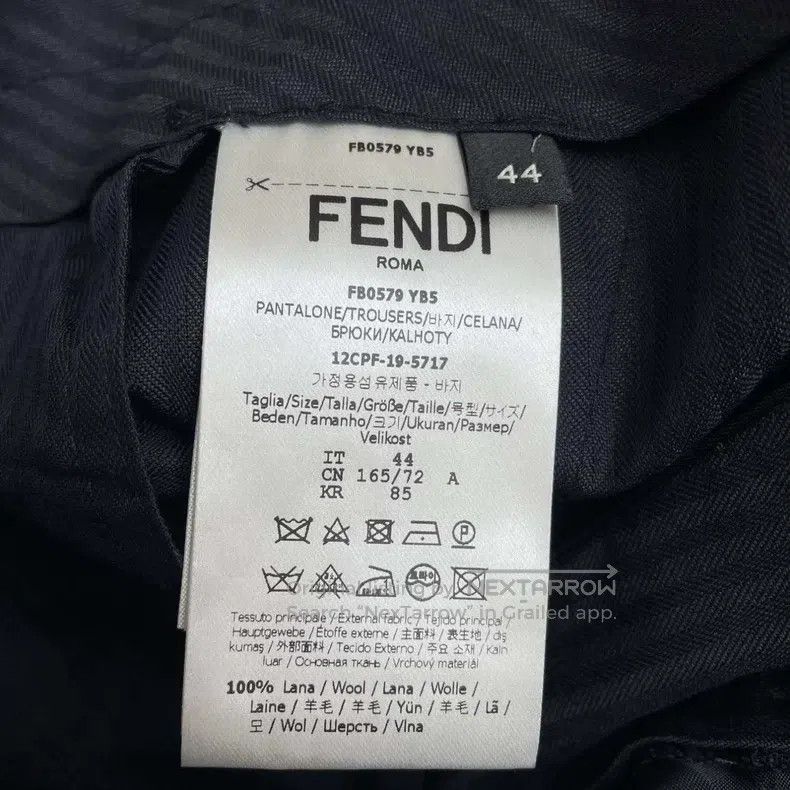 Fendi Fendi Solid Color Pure Wool Tapered Pants - Khaki Size 44L - 6 Thumbnail