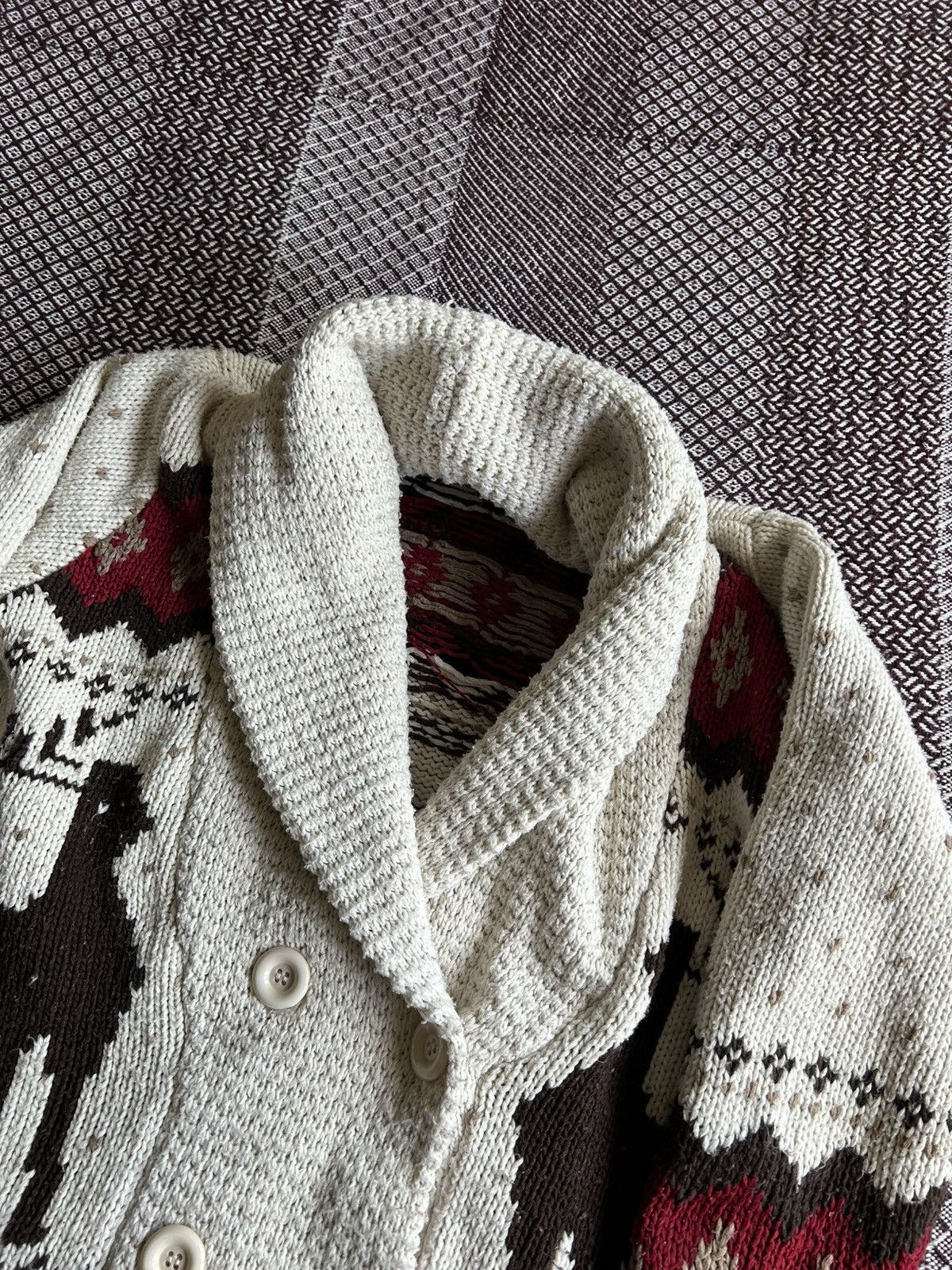 Vintage Vintage Cowichan Sweater 60/70s Hand Knitted Unisex Size S/M Size US S / EU 44-46 / 1 - 6 Thumbnail