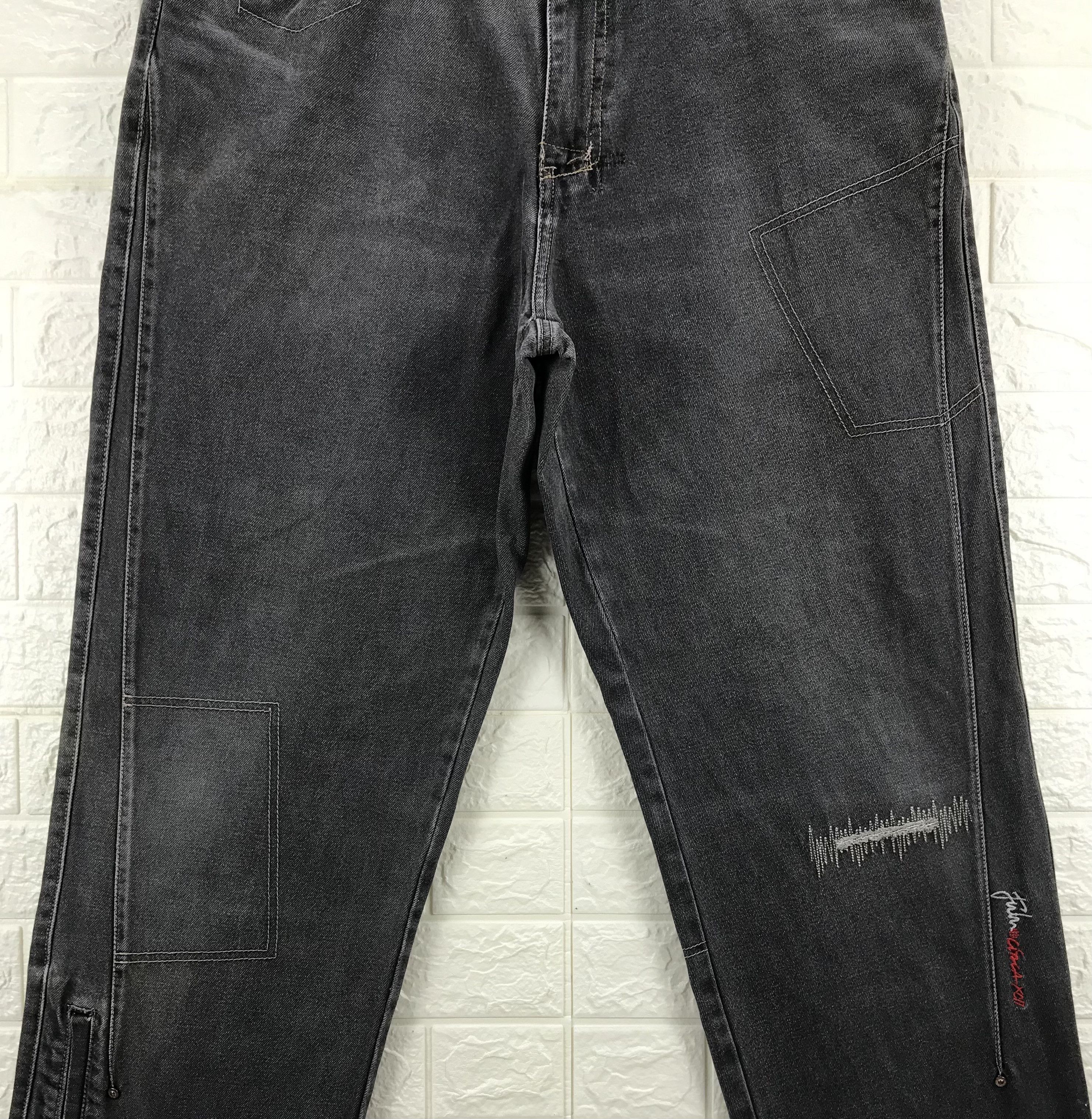 Fubu Vintage Fubu Circa 1992 Faded Black Wide Baggy Jeans Size US 36 / EU 52 - 4 Thumbnail