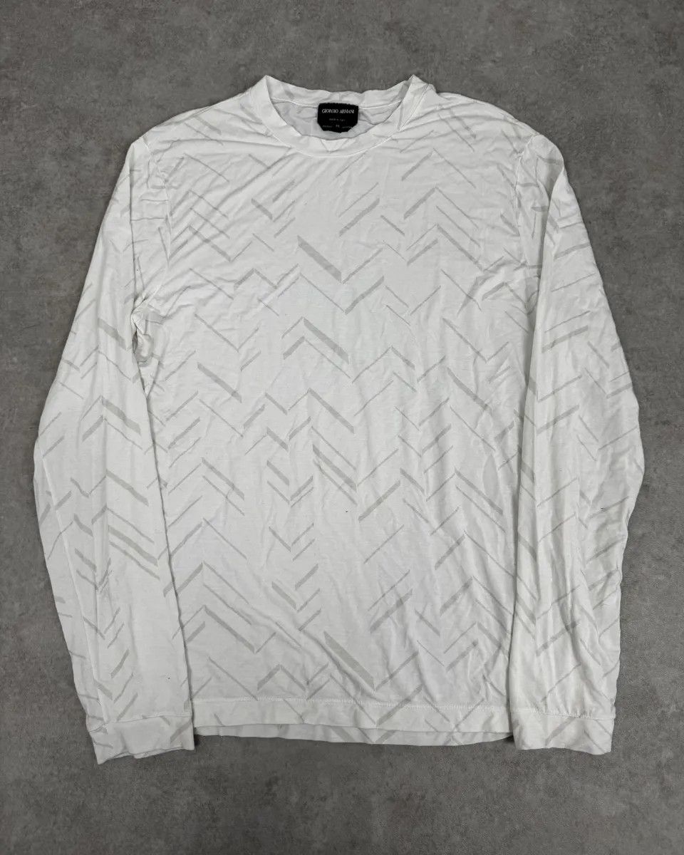 AW2019 Giorgio Armani Lines White Longsleeves