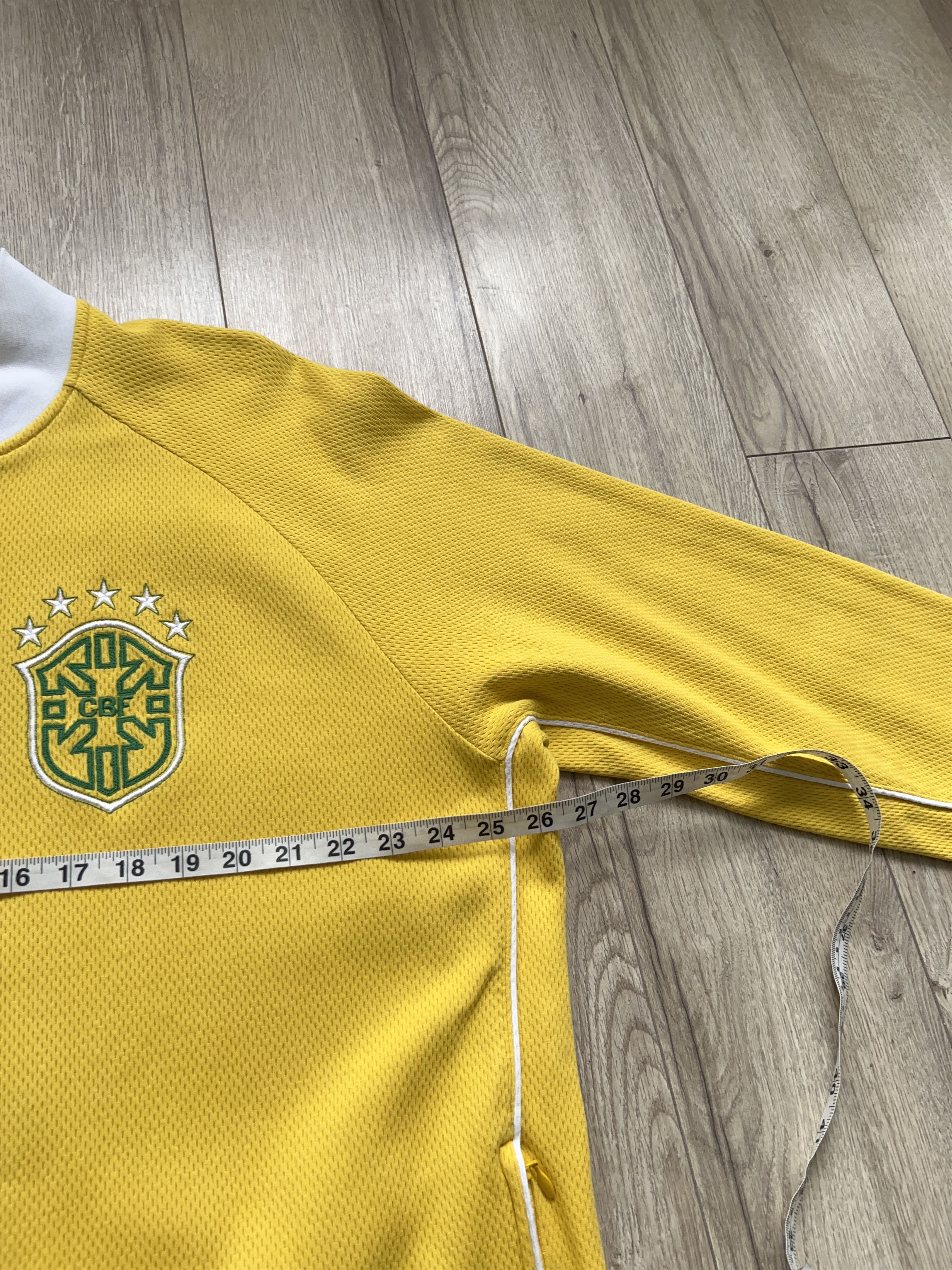 Nike Mens Brazil #10 RONALDINHO Yellow Track Jacket Zip Sweater Size US XXL / EU 58 / 5 - 5 Thumbnail