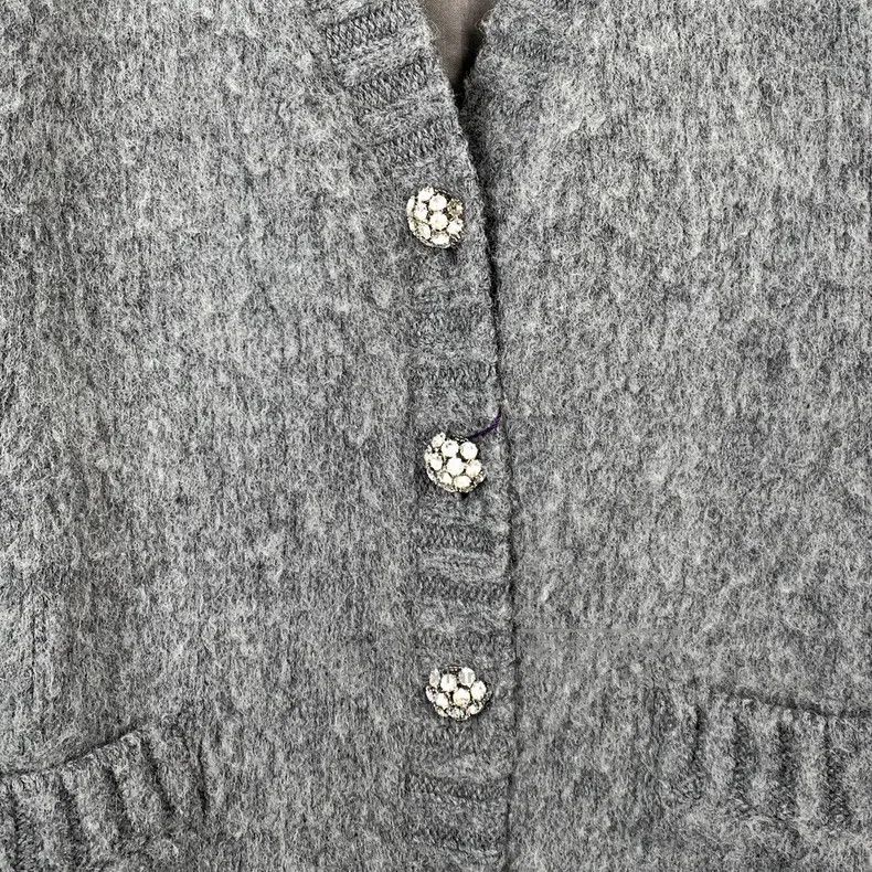 Prada Prada Grey diamond button knitted cardigan coat Size XS / US 0-2 / IT 36-38 - 4 Thumbnail