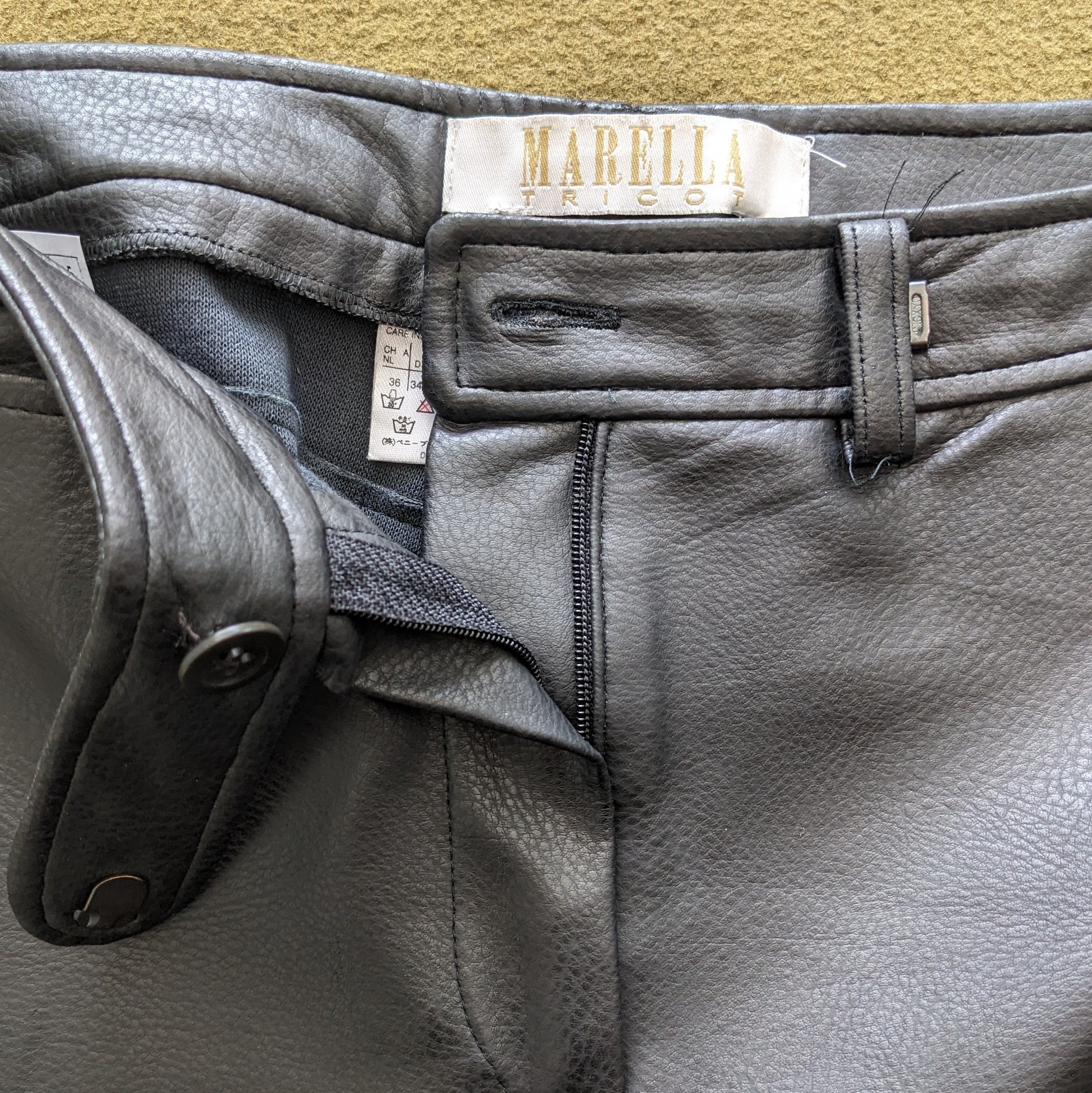 Other Vintage MARELLA TRICOT Luxury Brand Leather Pants Size US 28 / EU 44 - 3 Thumbnail