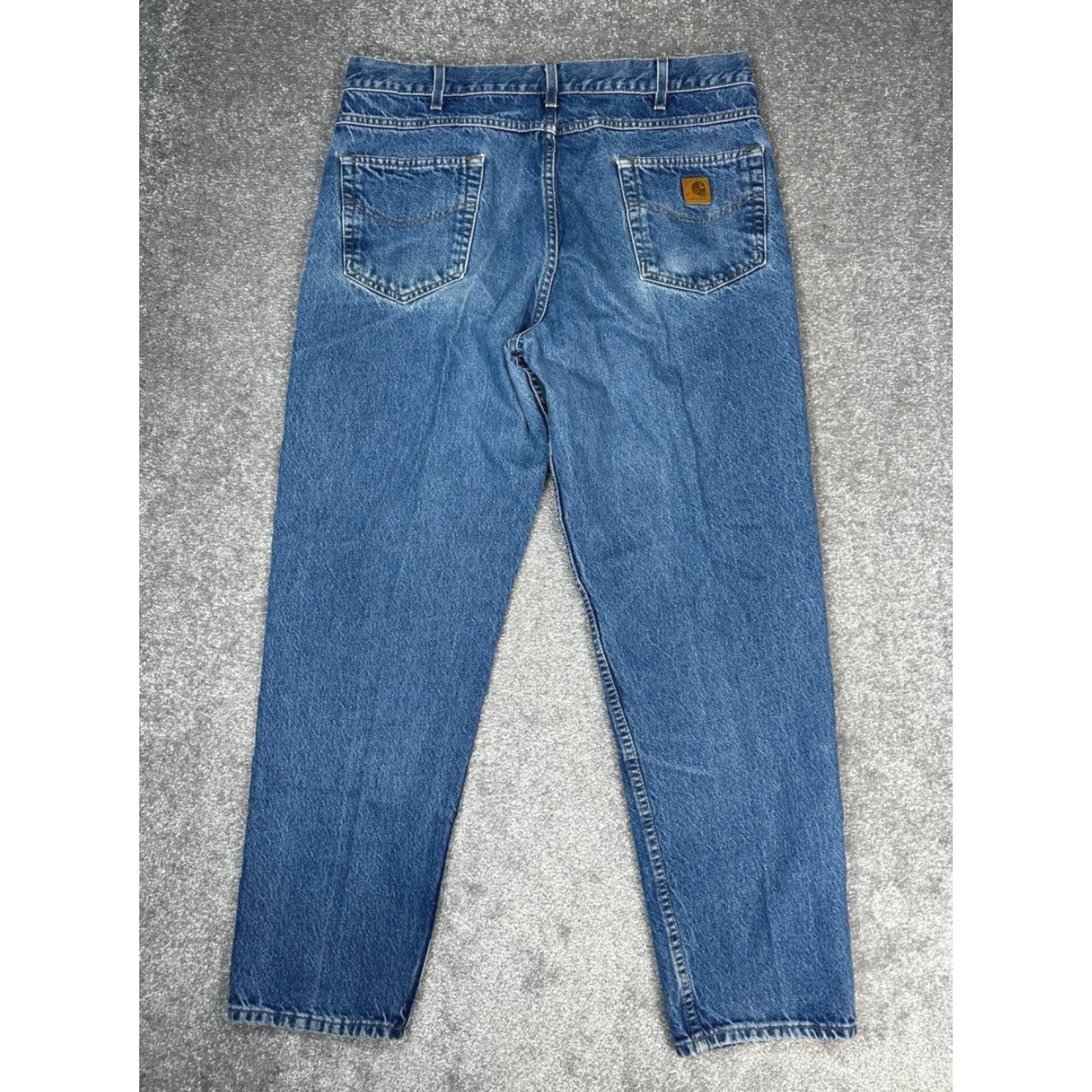 Carhartt VINTAGE Carhartt WIP Jeans Men 40 Blue Denim Logo Cotton High Rise Tapered Leg 36x31 Jeans Logo Modern 90s Men Size US 40 / EU 56 - 2 Thumbnail