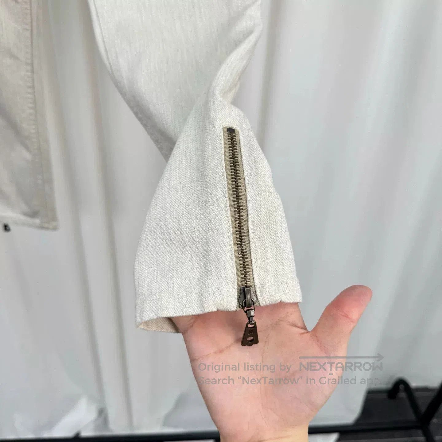 Louis Vuitton Louis Vuitton Beige-Gray Embroidered Jeans. Size US 34 / EU 50 - 4 Thumbnail