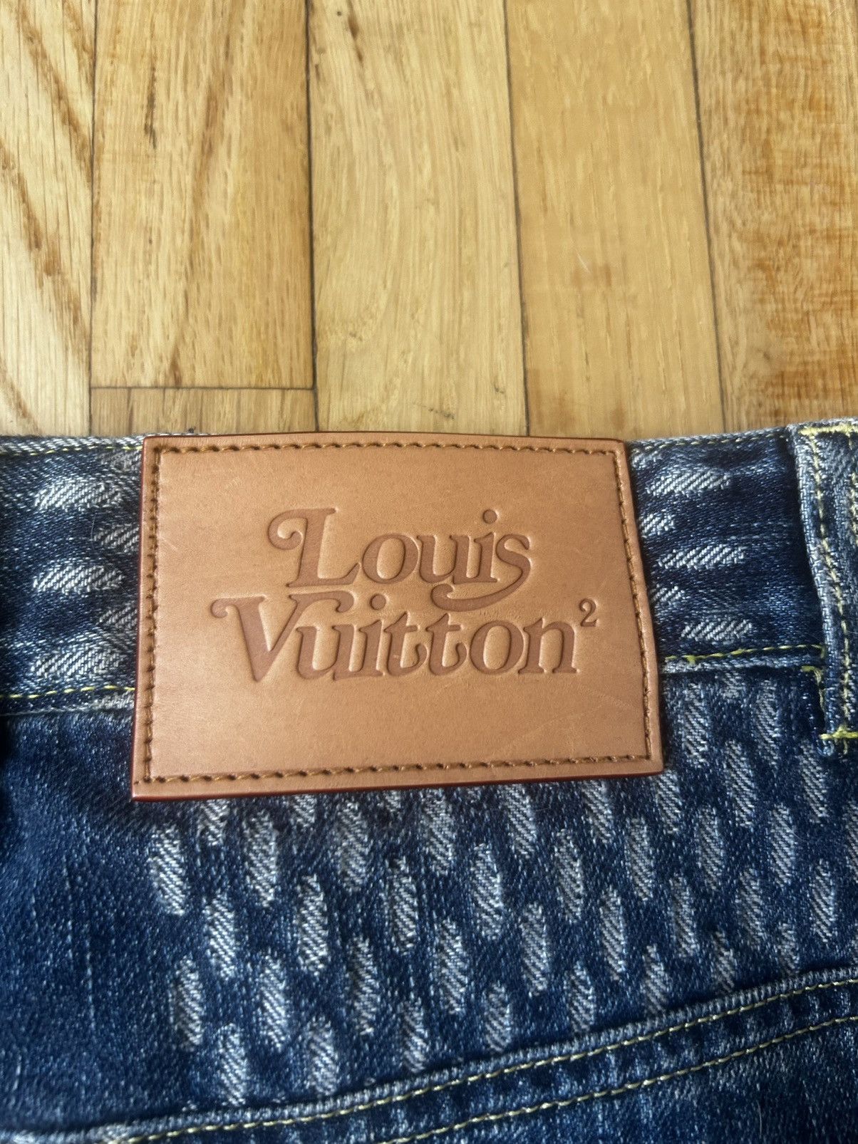 Louis Vuitton Louis Vuitton x Nigo Giant Damier Waves MNGM Denim Pants Size US 34 / EU 50 - 5 Thumbnail