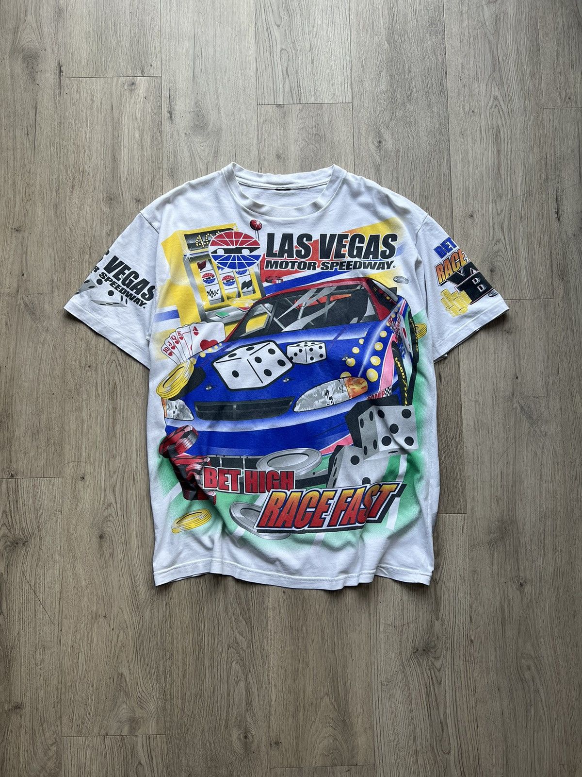 Vintage Las Vegas Speedway single stitch tshirt Size US L / EU 52-54 / 3 - 1 Thumbnail
