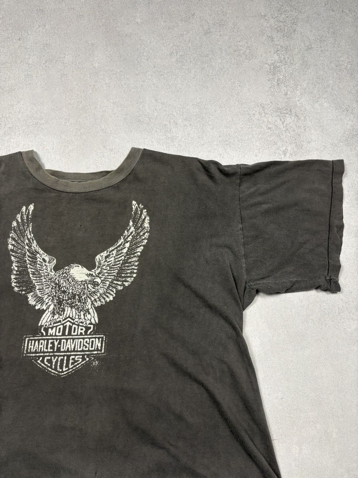 Harley Davidson Vintage 80s Harley Davidson Eagle Motorcycles Fade Biker Tee Size US M / EU 48-50 / 2 - 3 Thumbnail