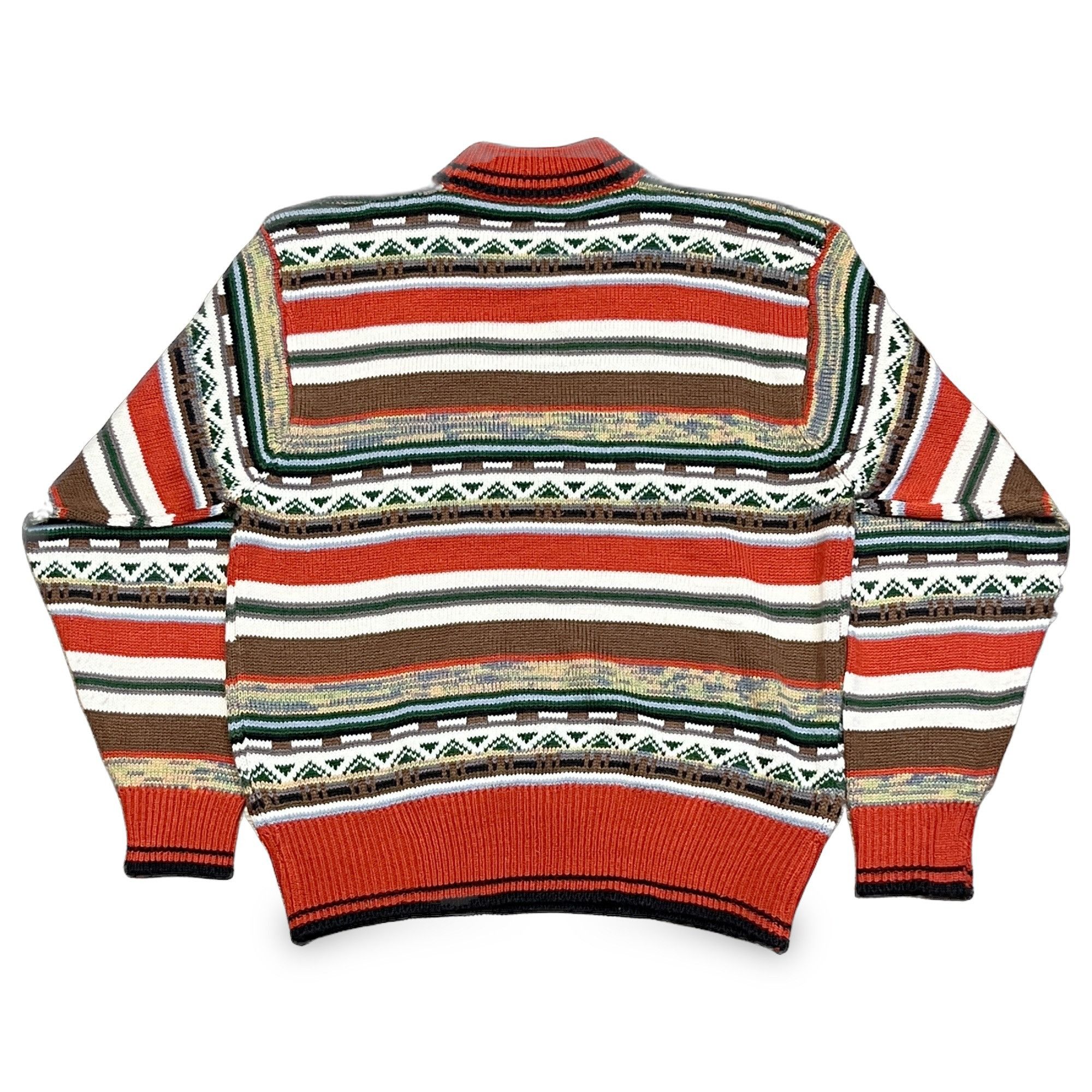 Vintage Vintage 90s Boho Wool Jacquard Striped Sweater Size L / US 10 / IT 46 - 1 Preview