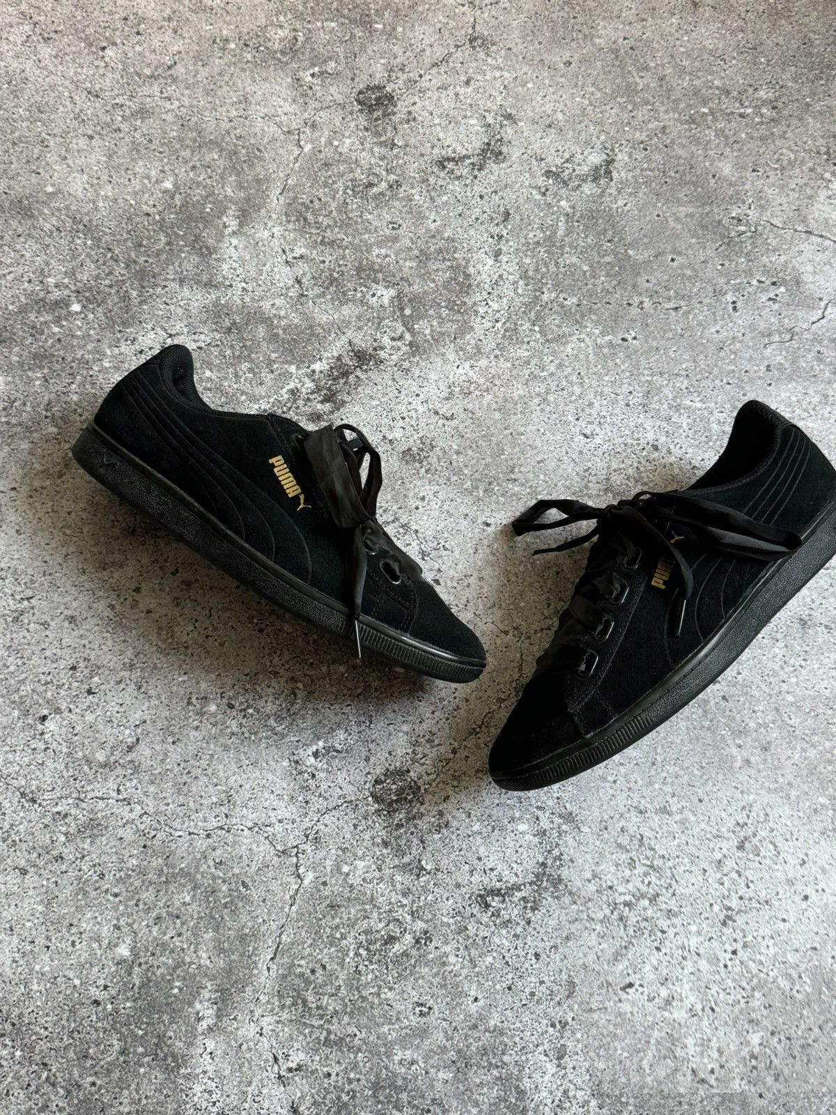 Puma × Vintage Vintage Puma Y2K black glamour sneakers shoes Size US 10.5 / IT 40.5 - 6 Thumbnail