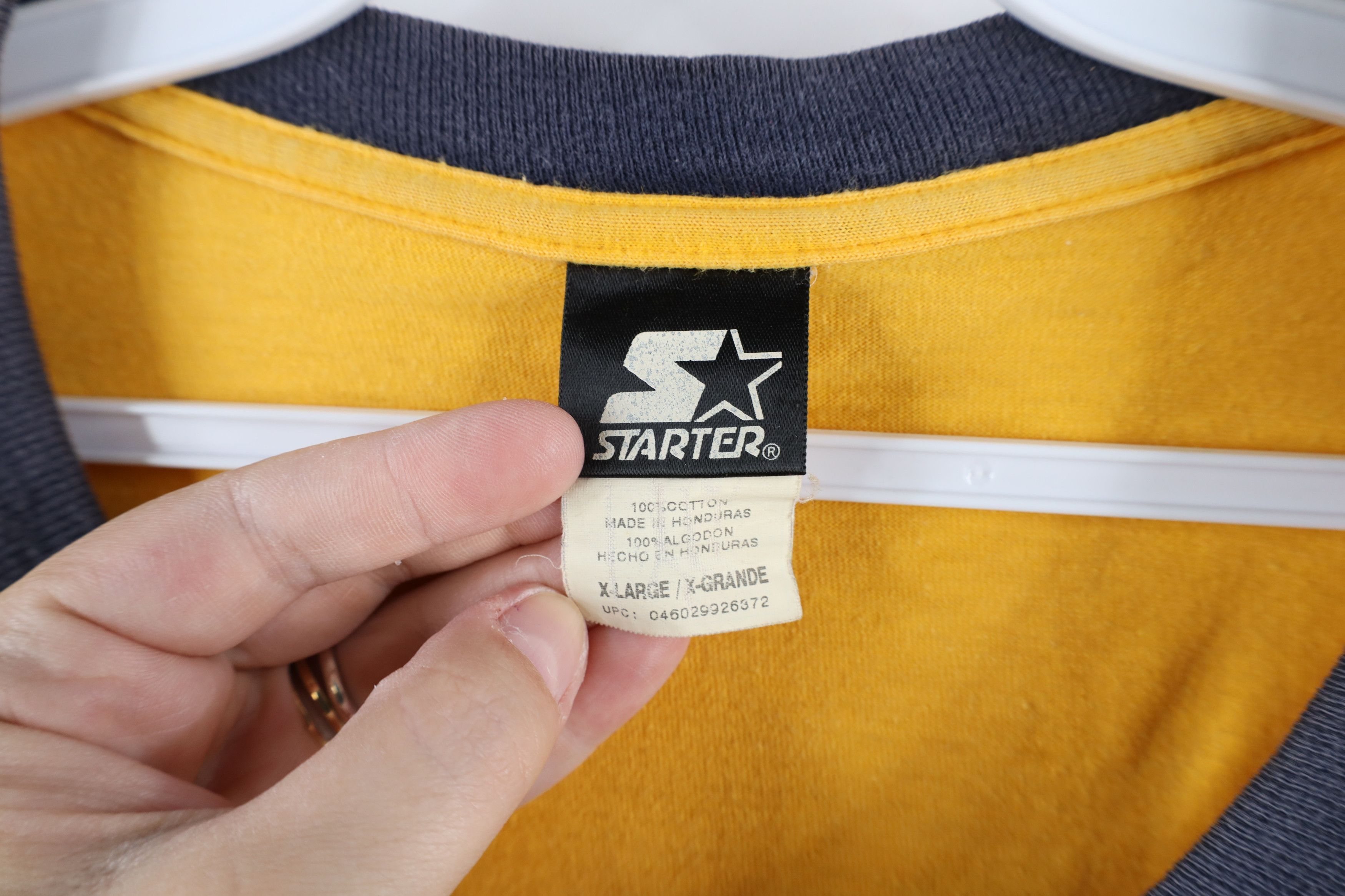 Starter Vintage 90s Starter Distressed Short Sleeve Ringer T-Shirt Size US XL / EU 56 / 4 - 7 Thumbnail