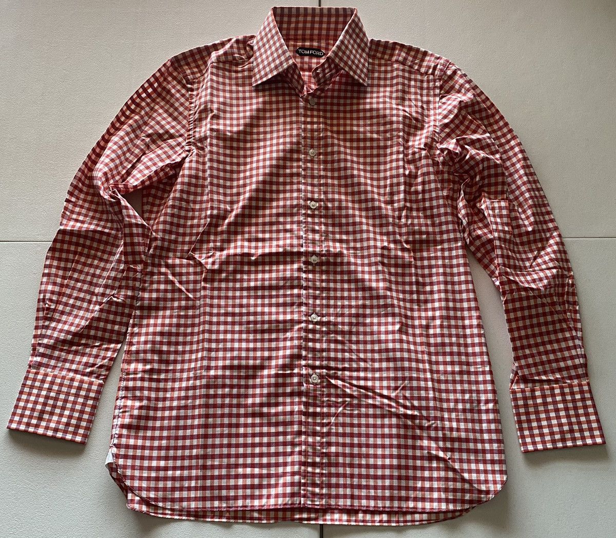 Tom Ford Tom Ford strawberry gingham check shirt 17 43e NWOT Size US L / EU 52-54 / 3 - 1 Thumbnail