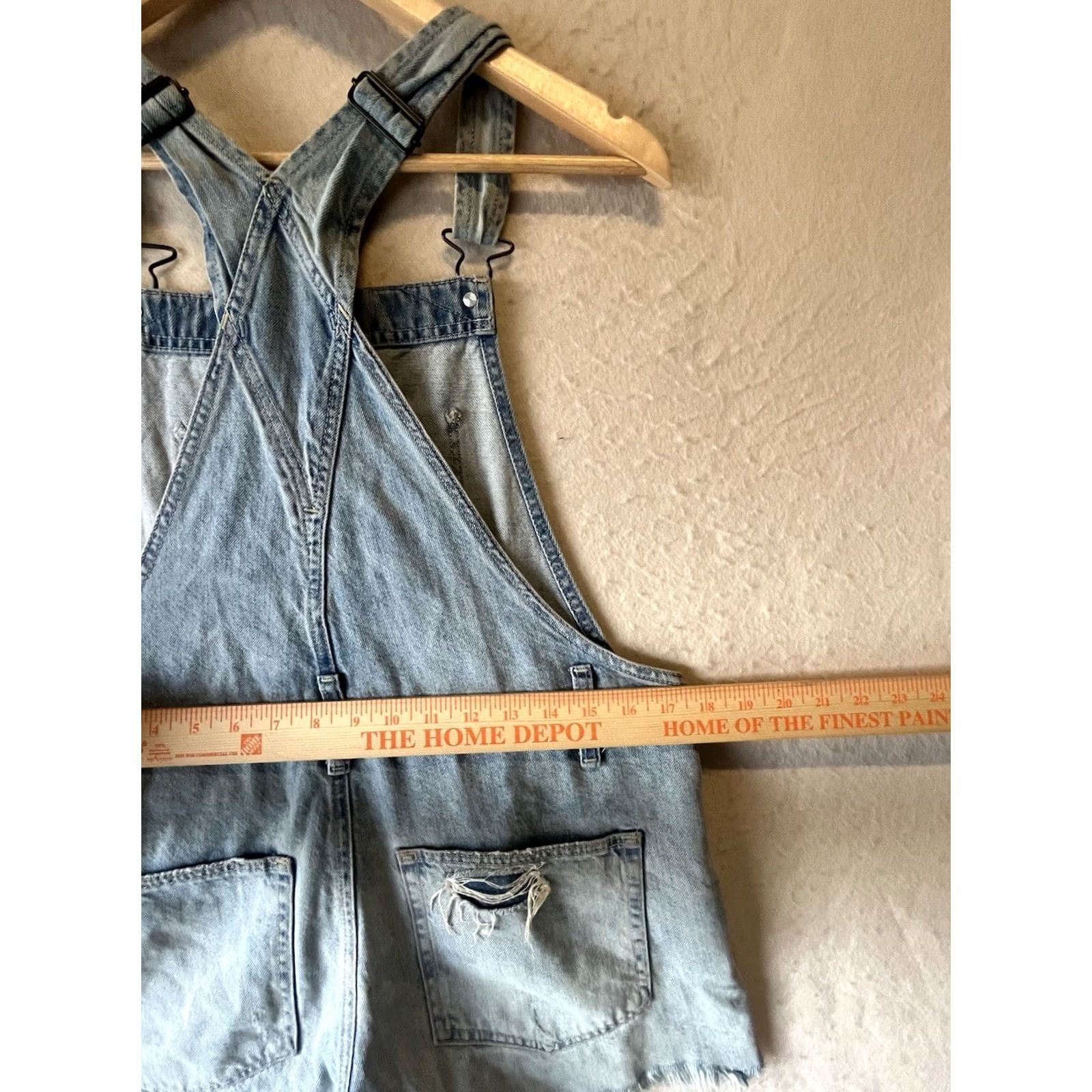 Abercrombie & Fitch Abercrombie & Fitch Overalls Womens S Blue Denim 100% Cotton China Shorts Casual Pockets Button Sleeveless Summer Regular Womens Size 28" / US 6 / IT 42 - 3 Thumbnail
