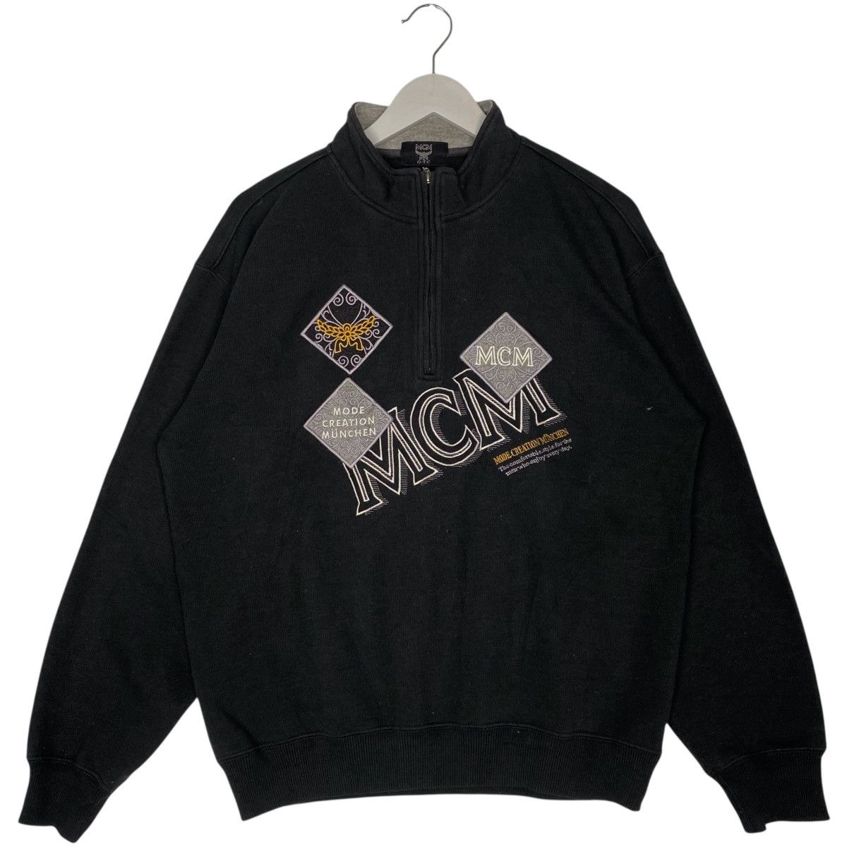 Other Vintage MCM Half Zip Big Logo Black Pullover Jumper Size M Size US M / EU 48-50 / 2 - 1 Thumbnail