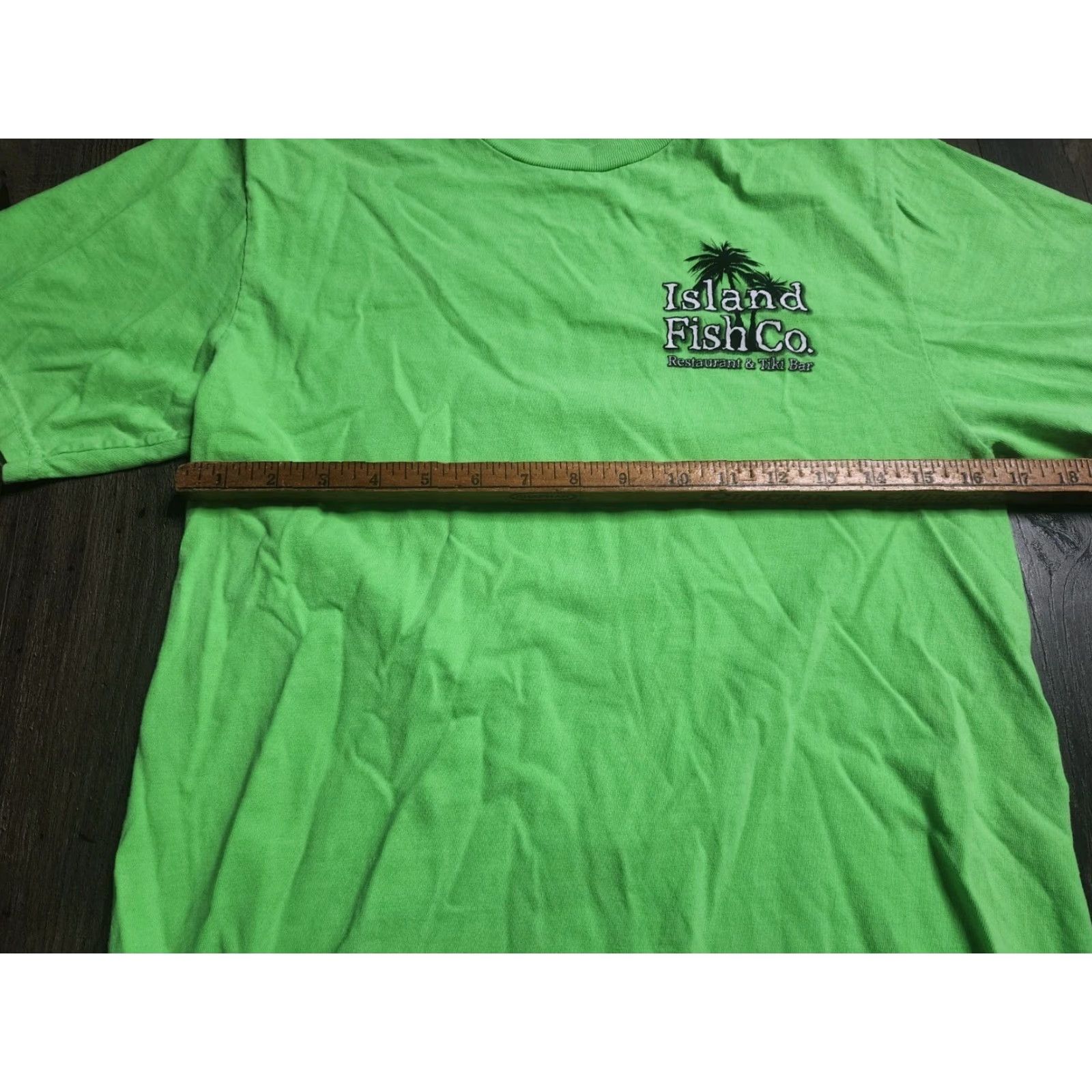 CO Vintage Island Fish Co Tiki Shirt Men’s S Short Sleeve Green Fish Double-Sided Size US S / EU 44-46 / 1 - 2 Thumbnail