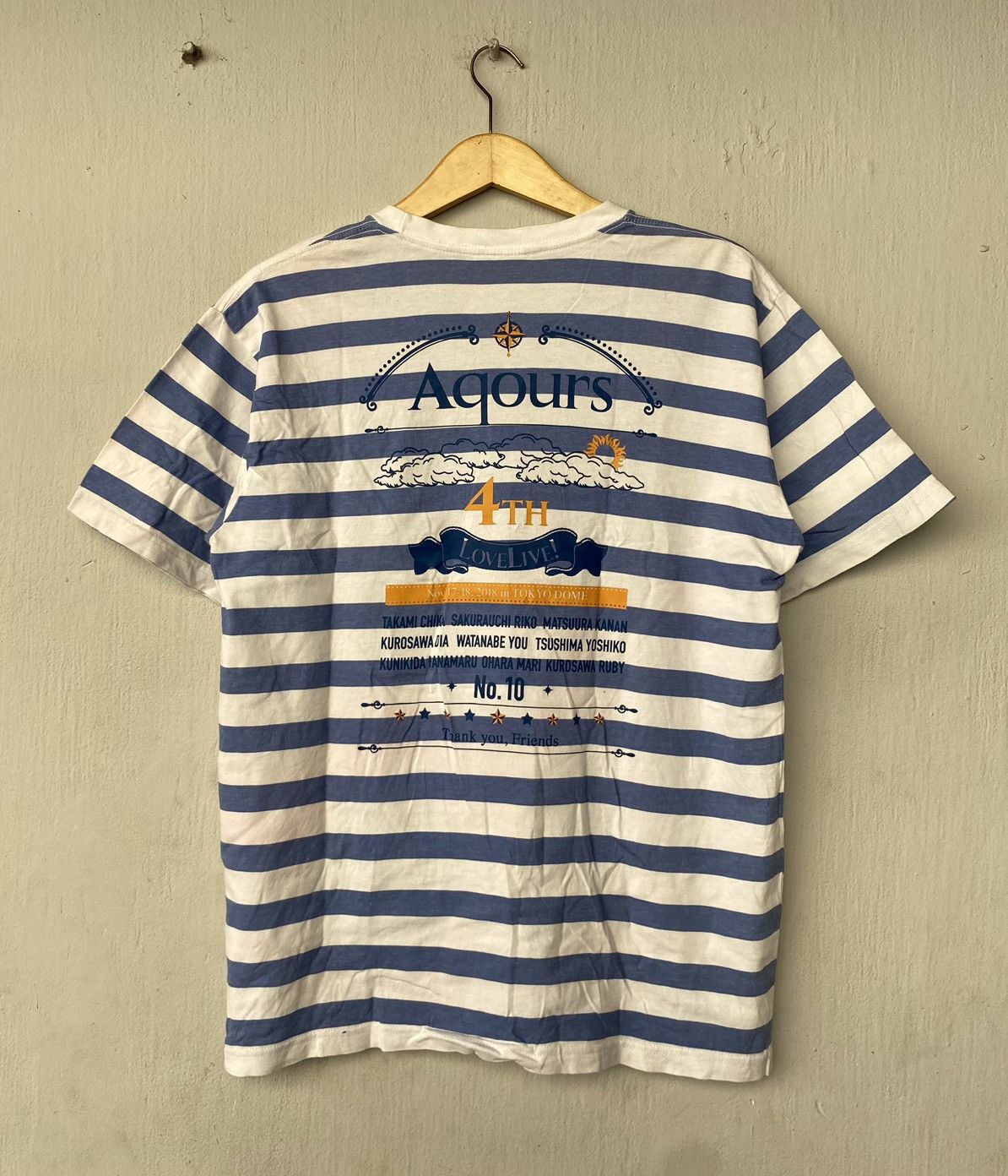 Anime Vintage Aqours 4th Love Live! Anime Stripe Tee Size US L / EU 52-54 / 3 - 5 Thumbnail