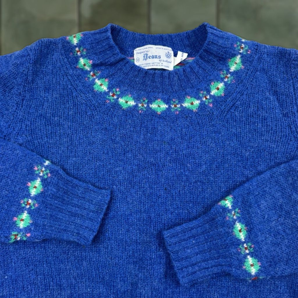 Vintage VINTAGE Deans Of Scotland Sweater Womens Small Blue 100% Wool Crew Neck Long Sleeve Pullover 80s 70s Classic Preppy 100% Wool Size S / US 4 / IT 40 - 1 Thumbnail