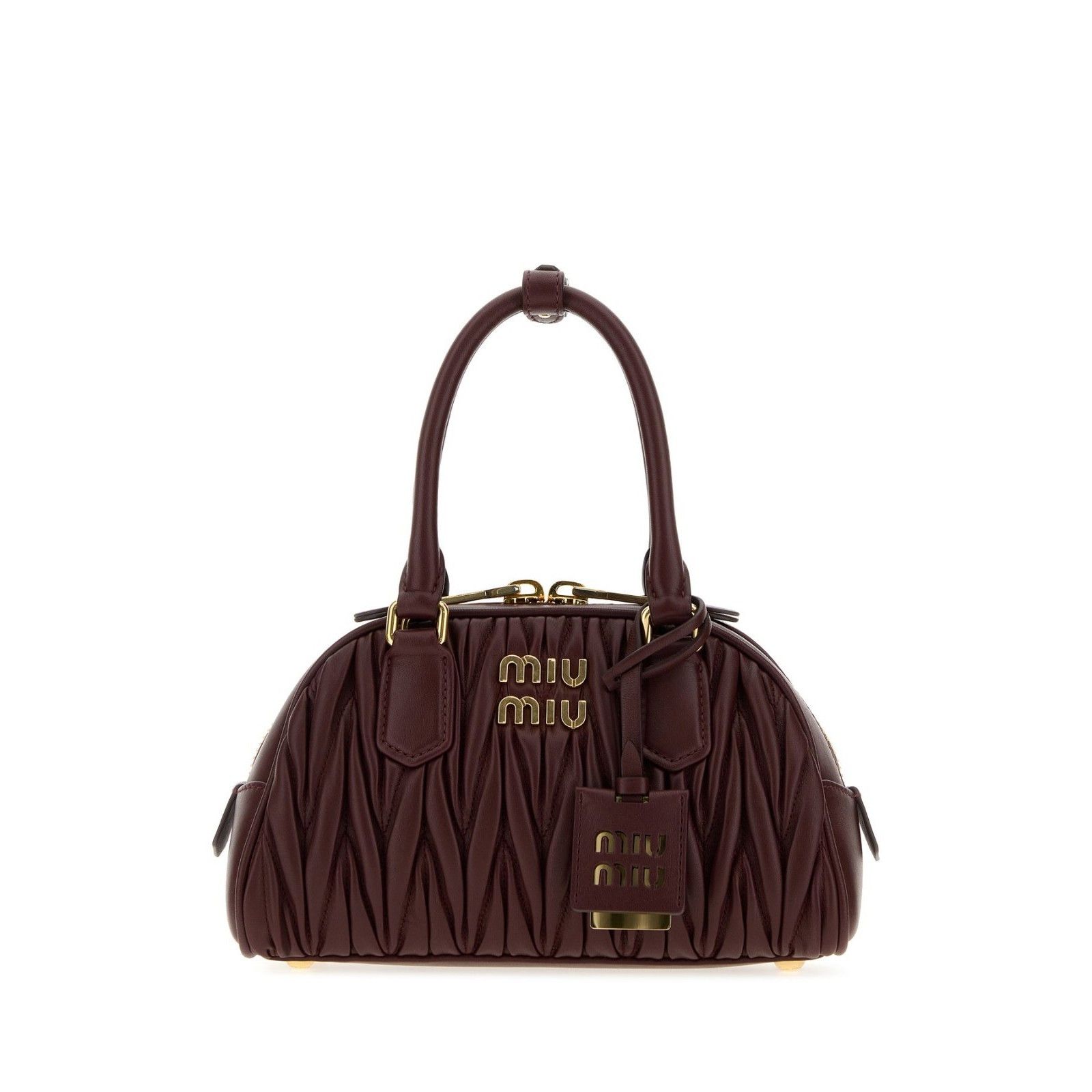Miu Miu MIU MIU Arcadie $3250 Burgundy Nappa Leather Top Handle Bag Size ONE SIZE - 1 Thumbnail