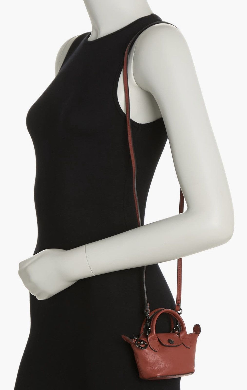 Longchamp LONGCHAMP Nano Mini Le Pliage Cuir Leather Top Handle Size ONE SIZE - 3 Thumbnail