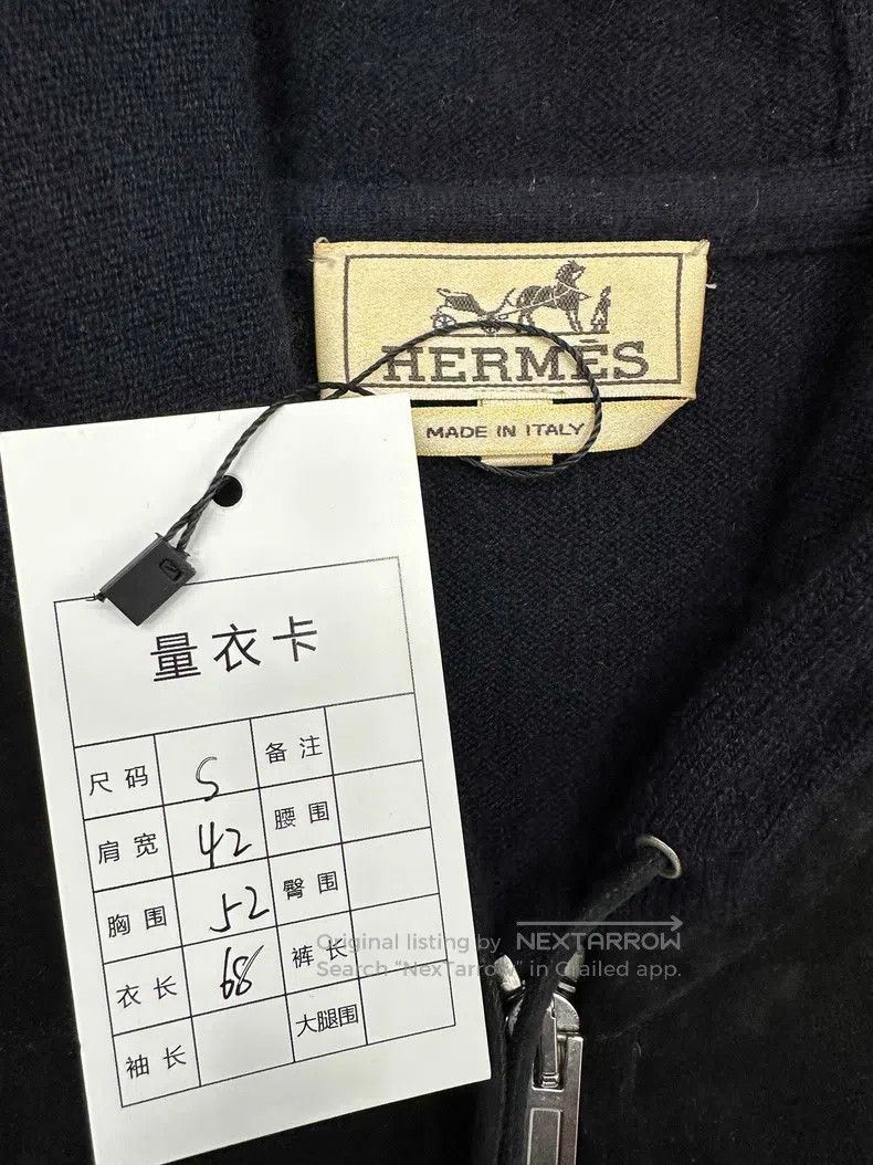 Hermes Hermes Suede cashmere patchwork knitted jacket Size US S / EU 44-46 / 1 - 3 Thumbnail