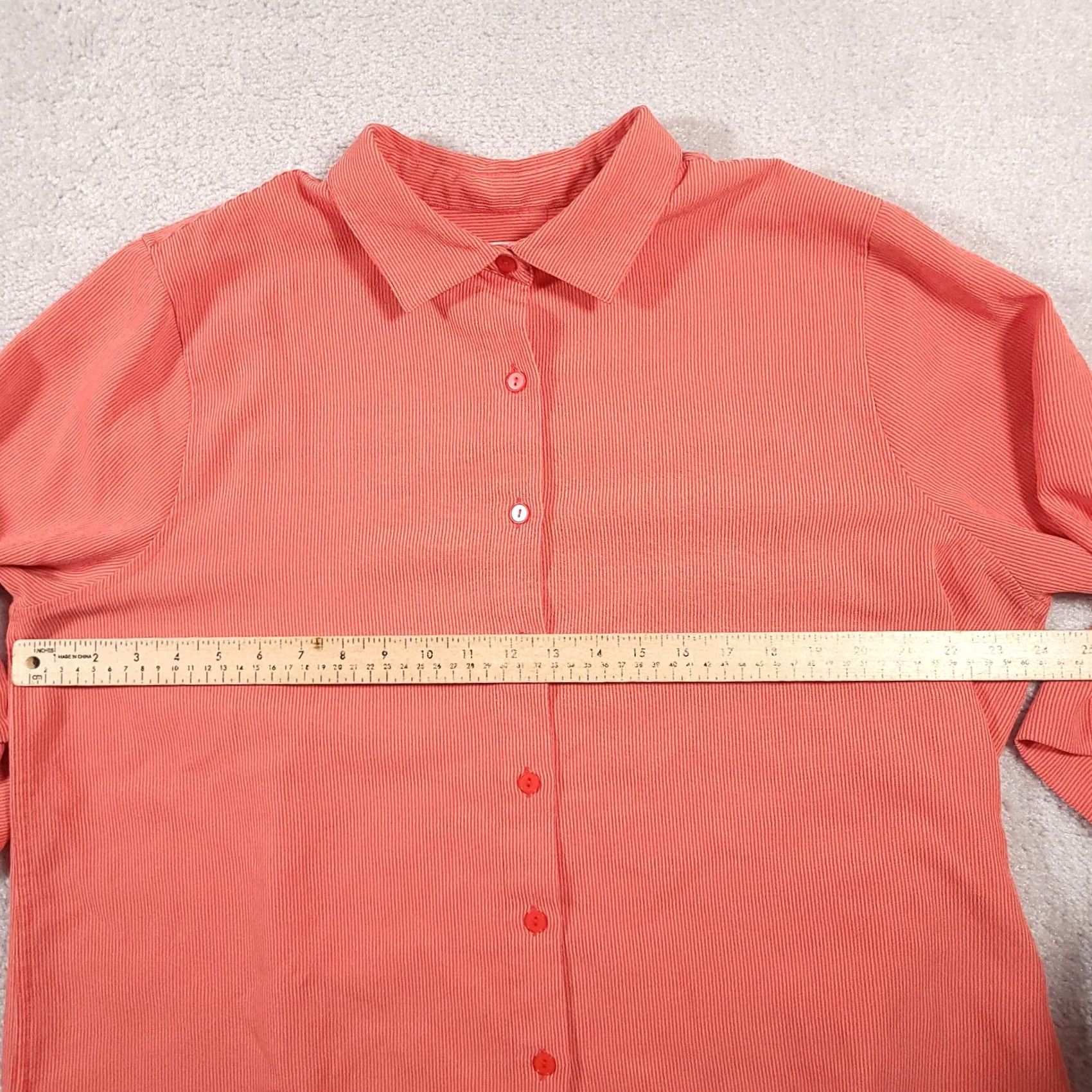 Vintage CJ Banks Womens 1X Orange Button Up Shirt - Plus Size Casual Size XL / US 12-14 / IT 48-50 - 6 Thumbnail