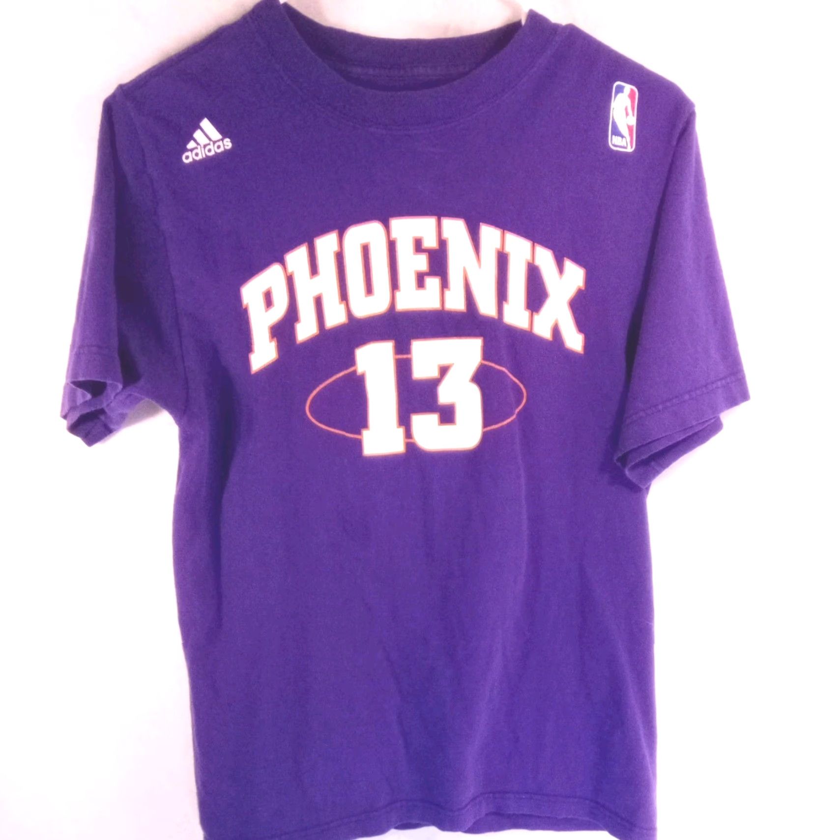 Adidas VINTAGE Adidas Suns t-shirt 38" x 24" Purple Small Mens Boys 1990s NBA Nash #13 Shirt Shirt Size US S / EU 44-46 / 1 - 2 Thumbnail