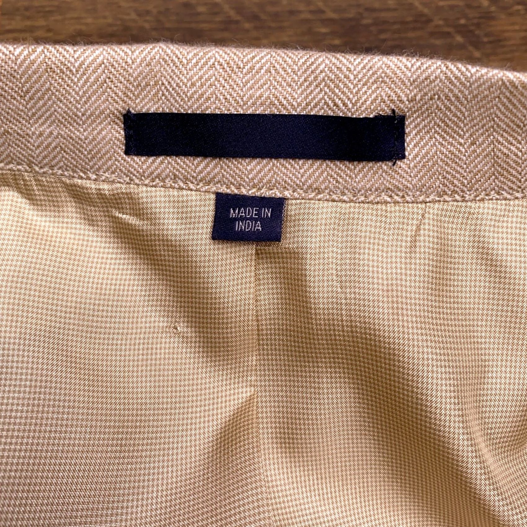 Jos. A. Bank Jos. A. Bank Sport Coat Mens 46 Long Tan Herringbone Linen Blend Slim Single-Breasted 2-Button Notch Lapel Long Jacket Chest 48 Vintage: No Size US S / EU 44-46 / 1 - 6 Thumbnail