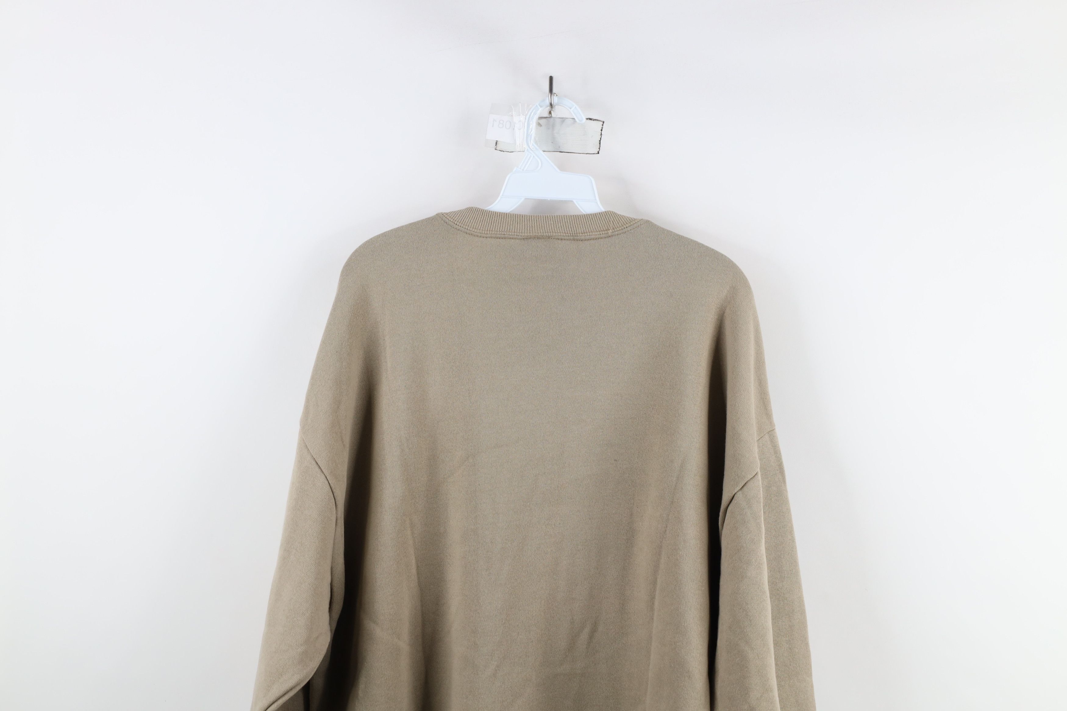 Vintage Vintage 90s Streetwear Crewneck Sweatshirt Beige Khaki USA Size US XL / EU 56 / 4 - 10 Thumbnail