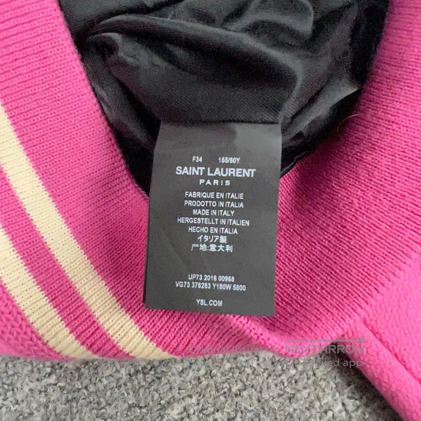 Saint Laurent Paris Saint Laurent 16FW Pink Baseball Jacket. Size XXS / US 00 / IT 34 - 4 Thumbnail