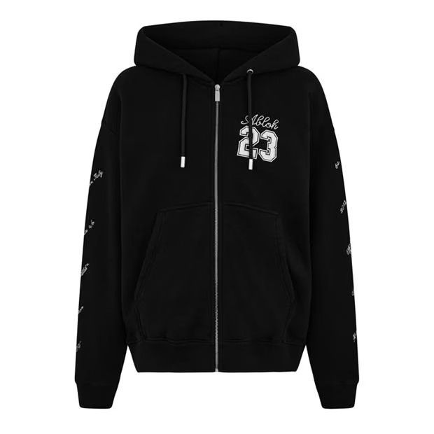 image of Off White O1G2R1Mq0424 23 Zip Hoodies In Black & White in Black/White, Men's (Size Small)