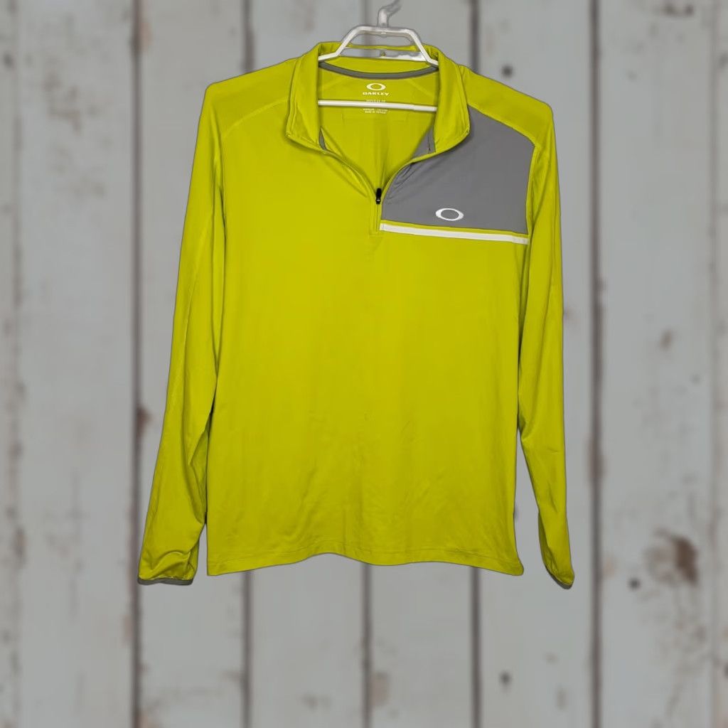 Oakley Oakley Jacket Men Large Neon Yellow 1/4 Zip Pullover Regular Fit Long Sleeve Lightweight Logo Size US L / EU 52-54 / 3 - 1 Thumbnail