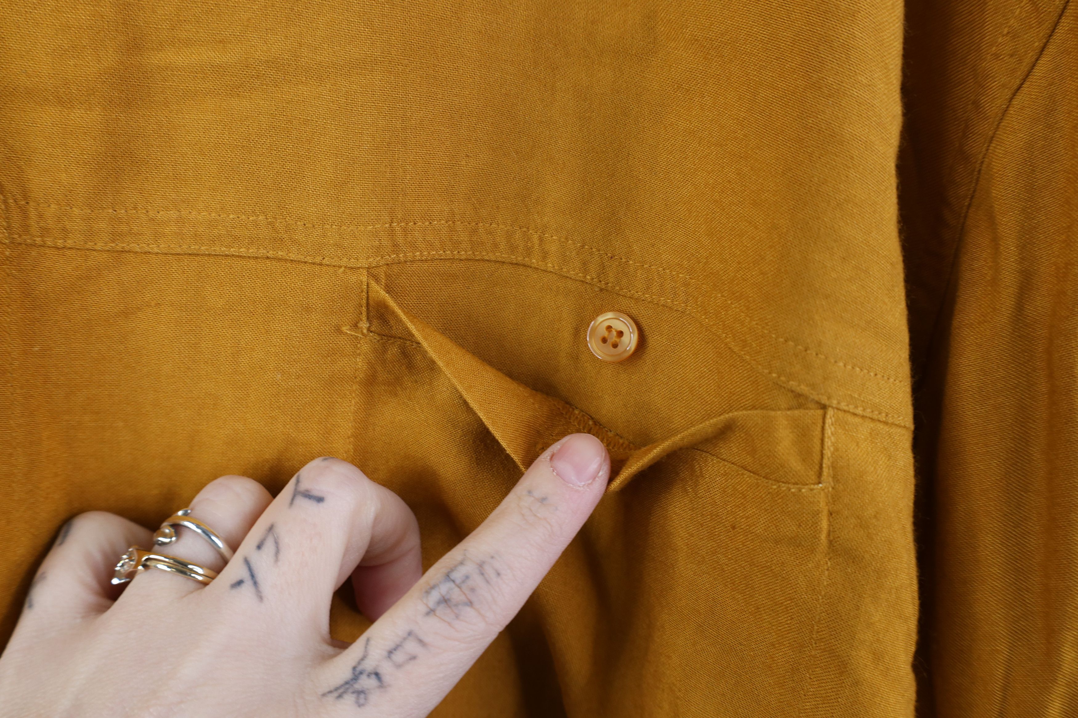 Vintage Vintage 90s Streetwear Pigment Dye Button Shirt Orange Size US L / EU 52-54 / 3 - 7 Thumbnail